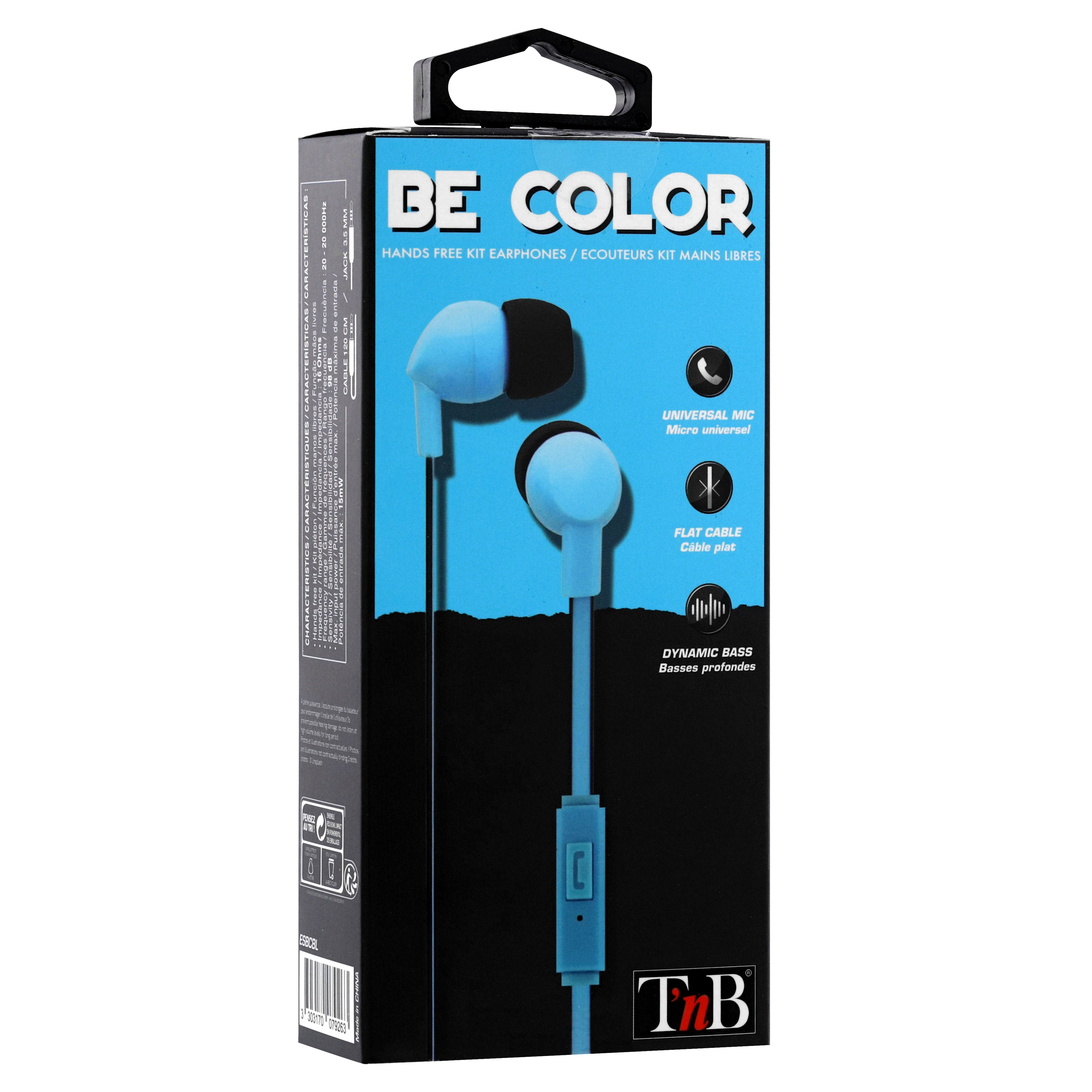 Ecouteurs filaires BE COLOR jack bleu3