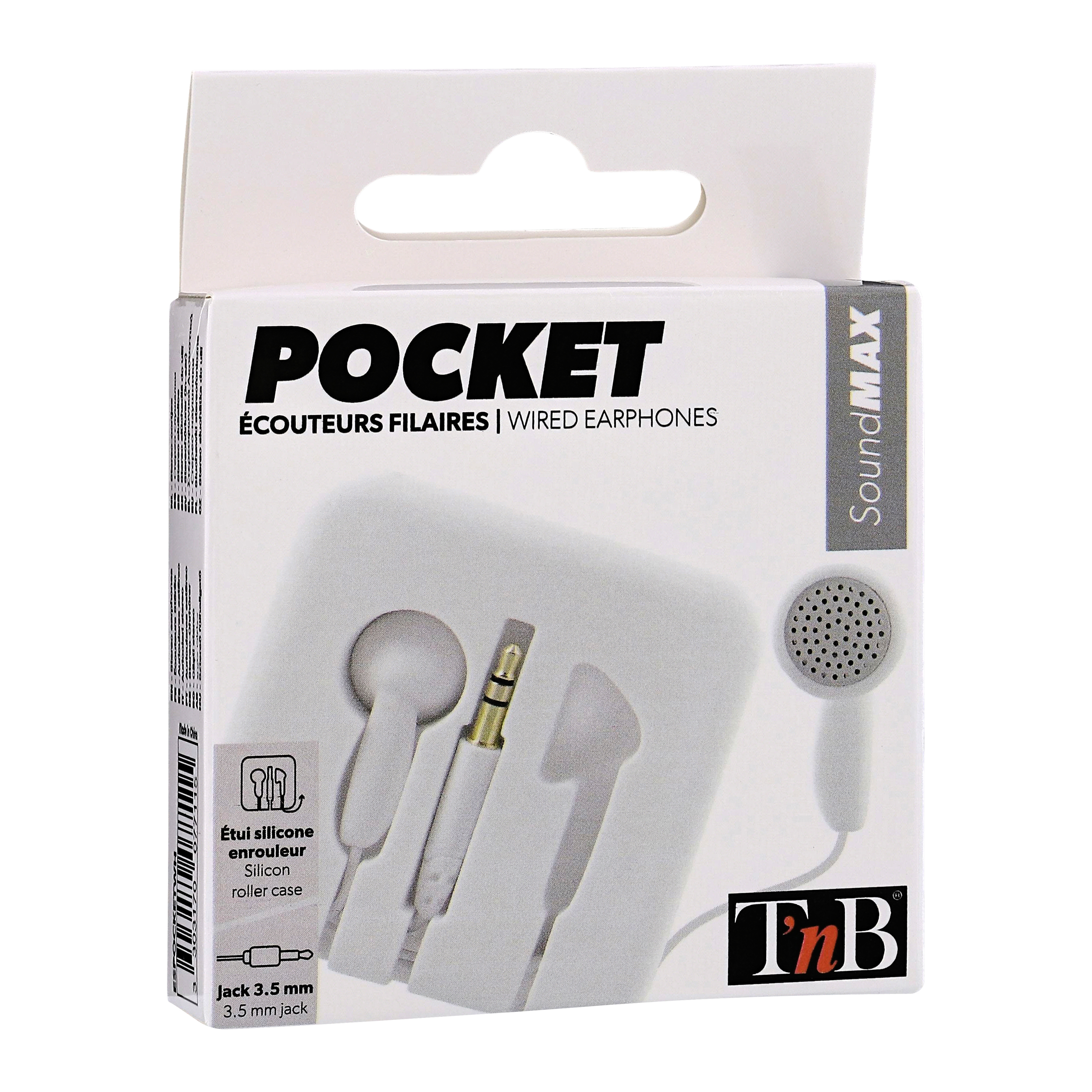 POCKET white wired jack headphones4