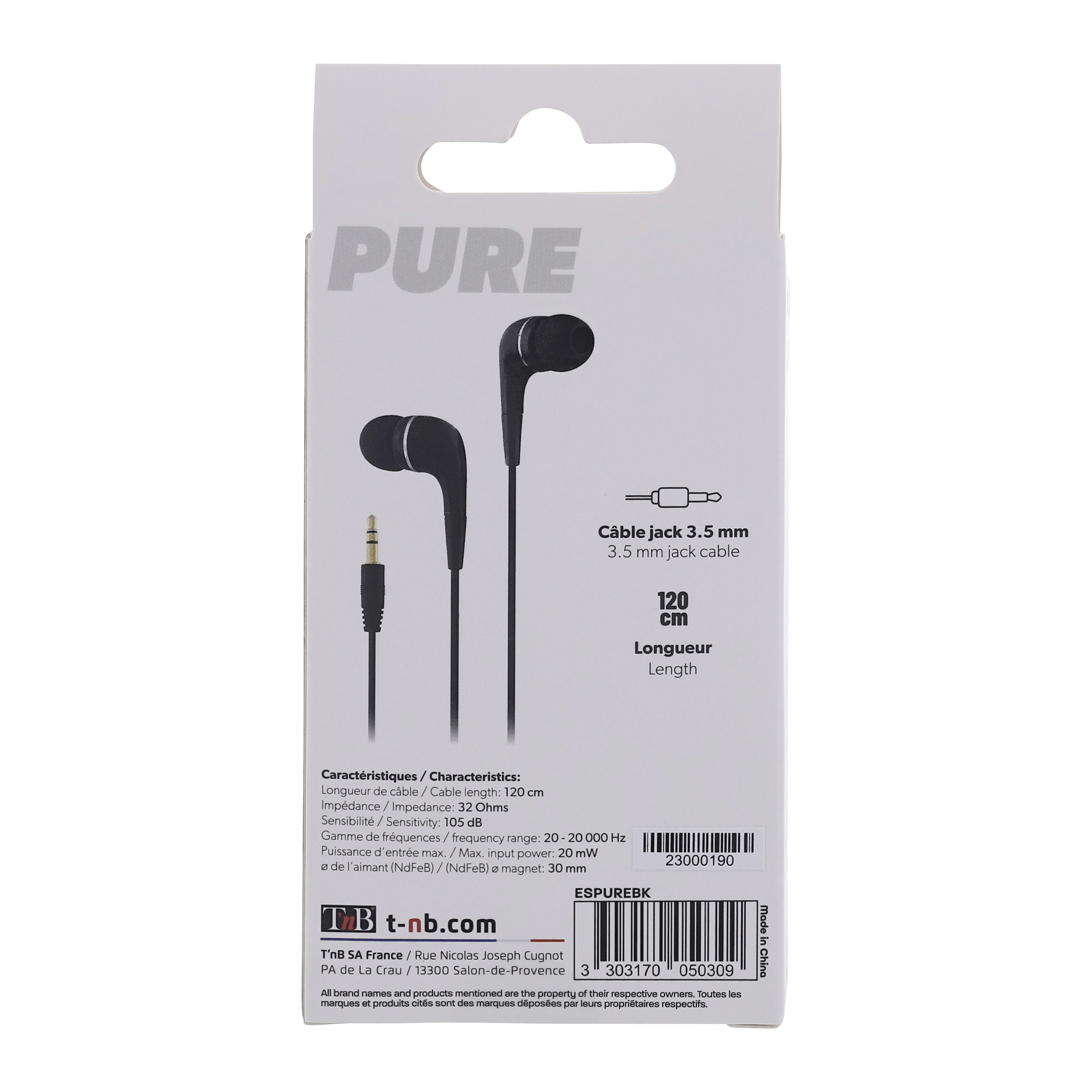 PURE wired headphones black jack4