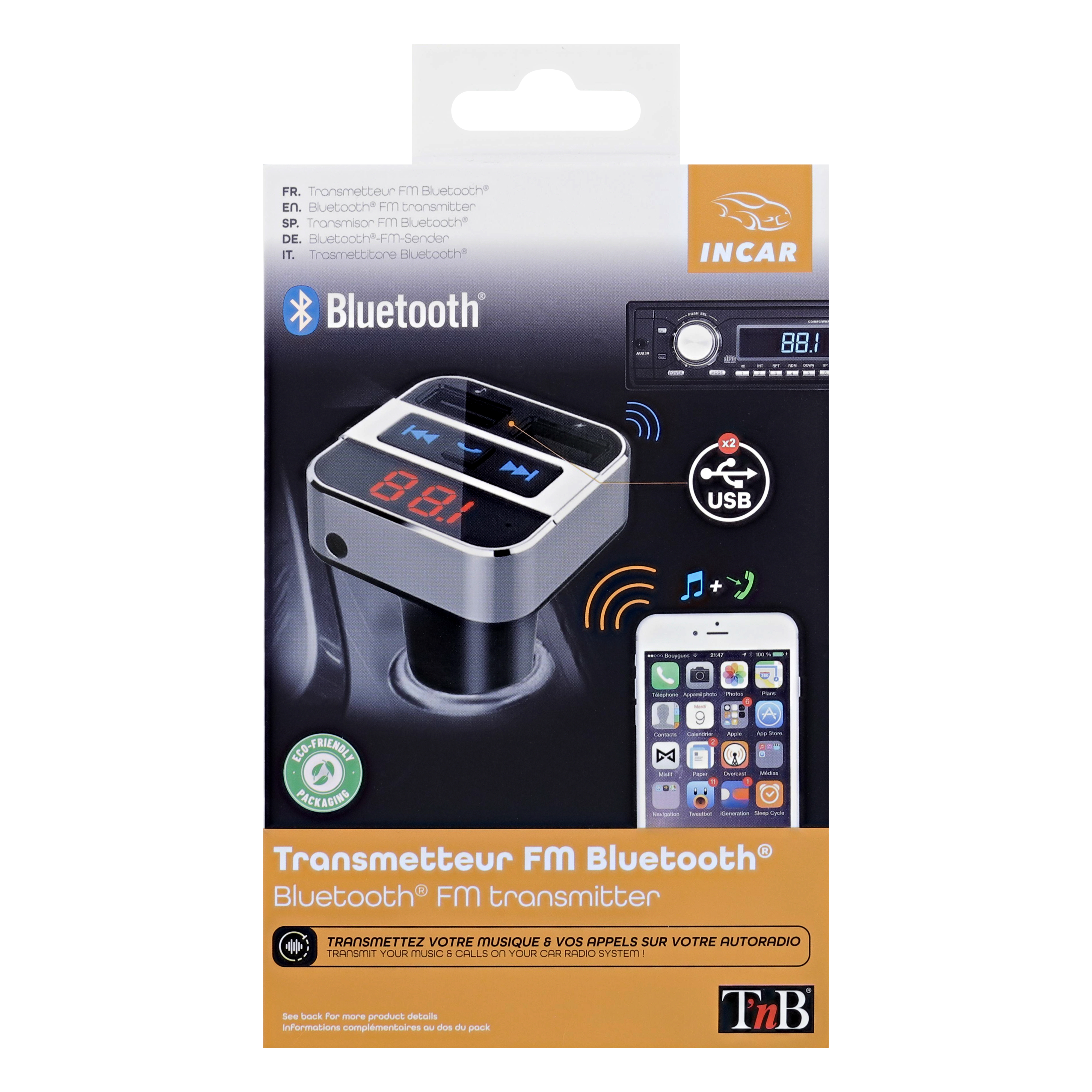 Transmetteur FM Bluetooth 3 en 17