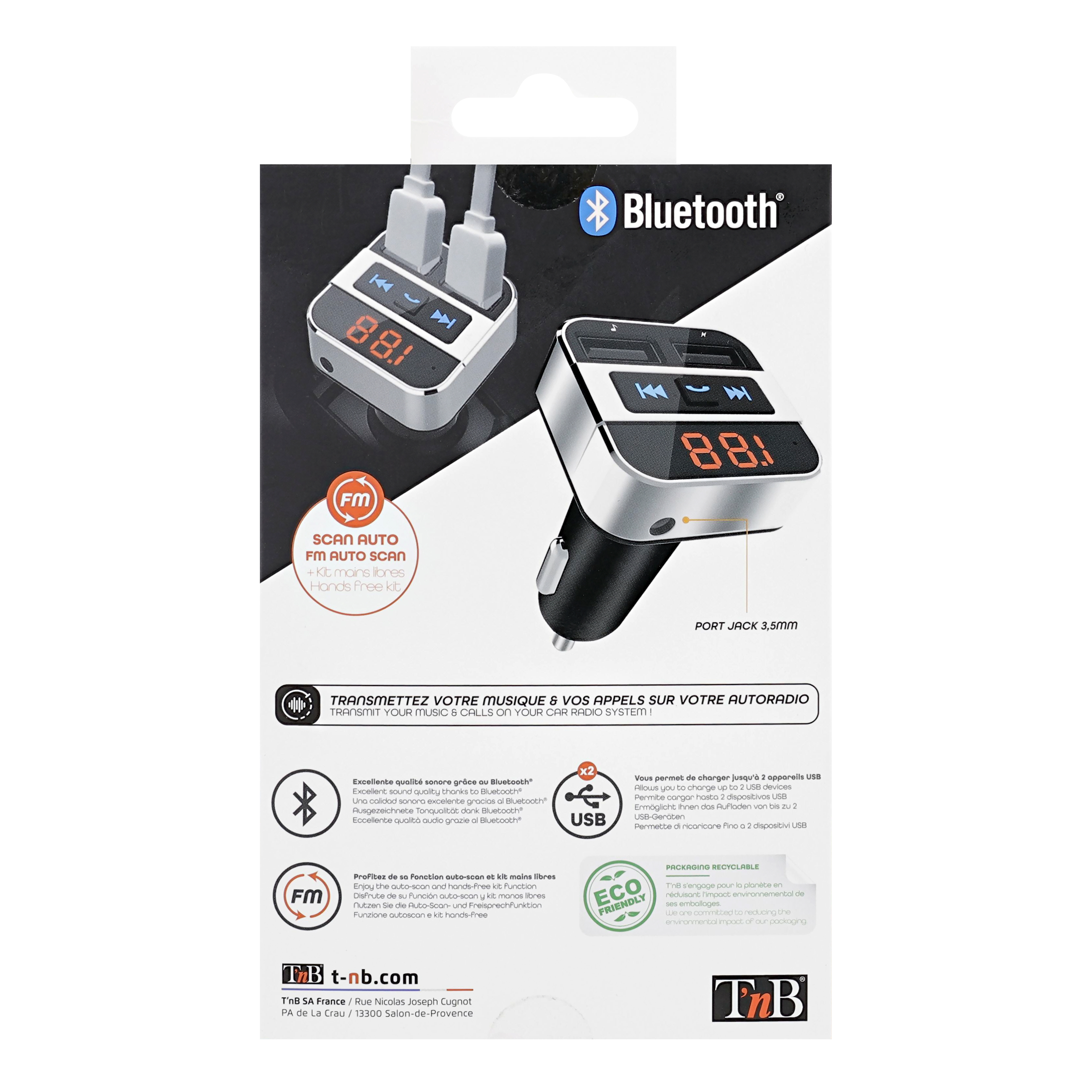 Transmisor FM Bluetooth 3 en 18