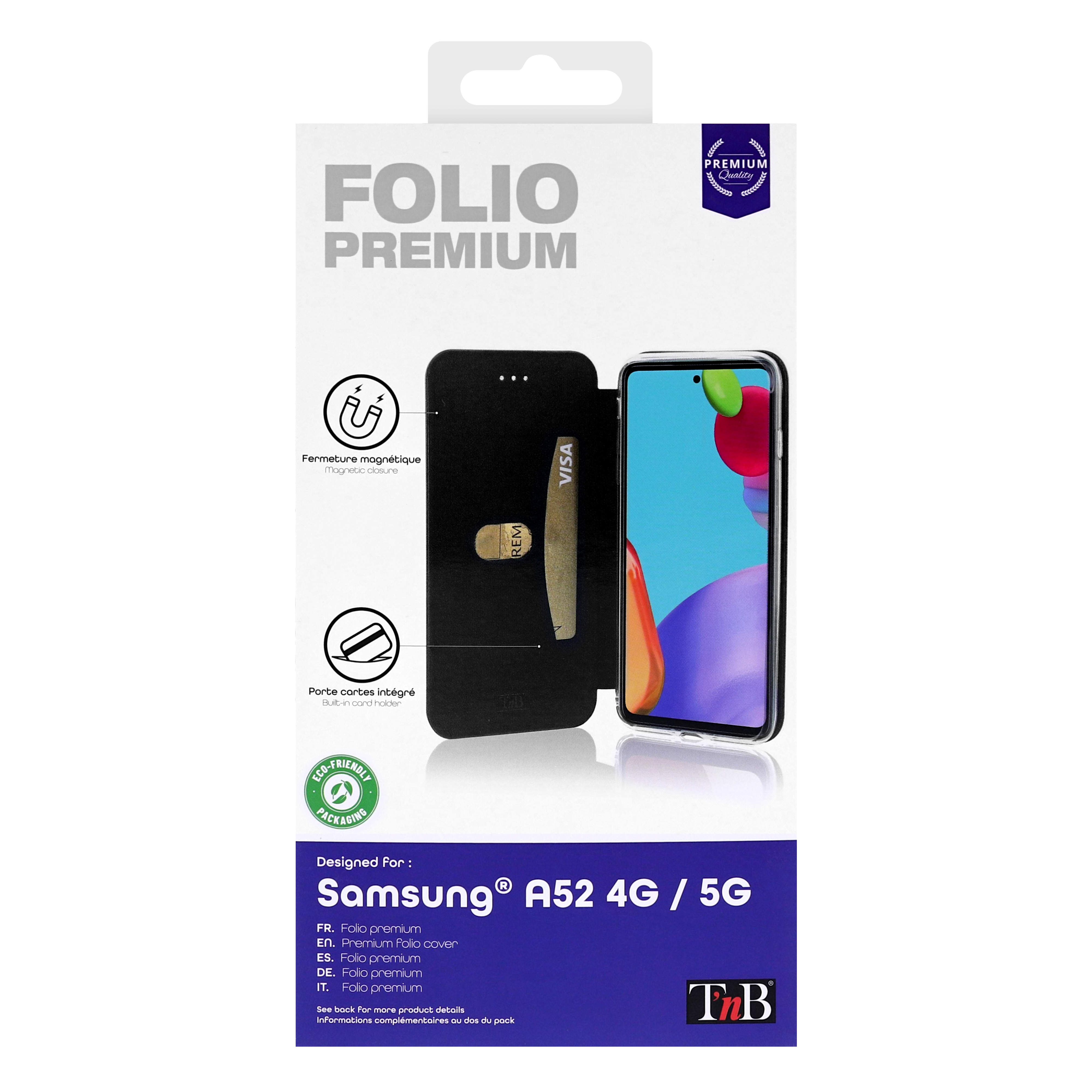 Étui folio premium pour Samsung Galaxy A52 4G et 5G3