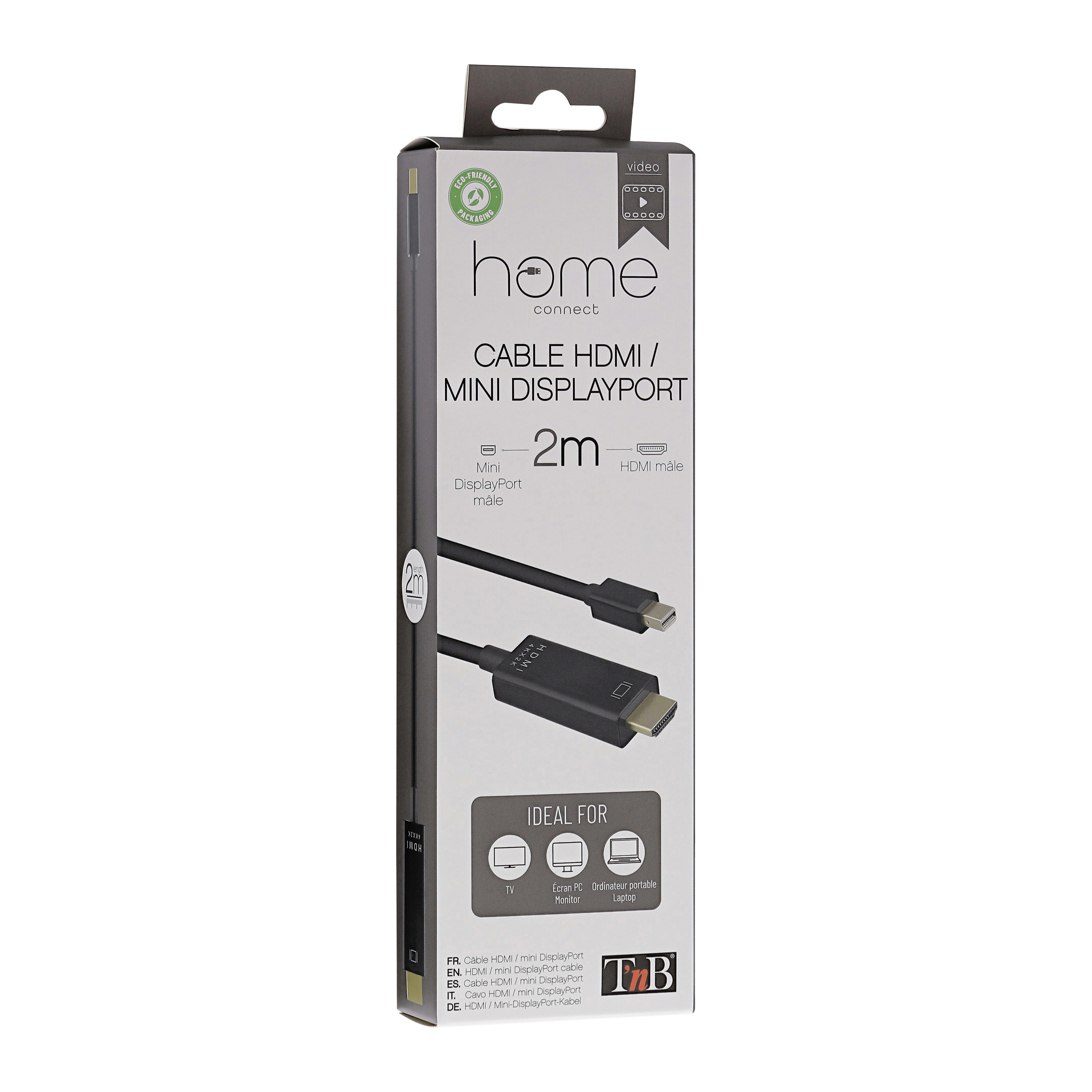 HDMI male cable / Mini DIisplayPort male 4K 2m3