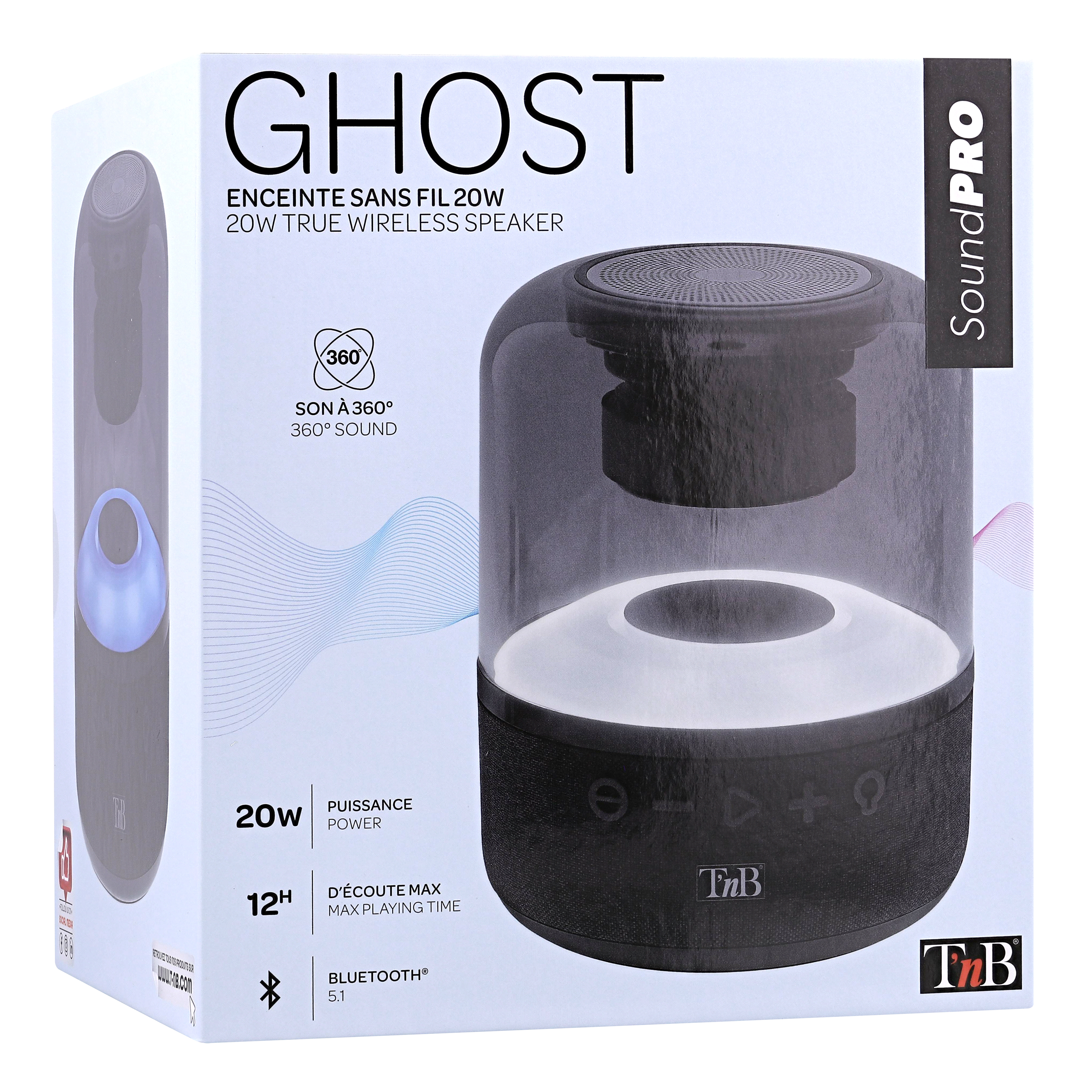 Enceinte Bluetooth 20W GHOST son 360°6