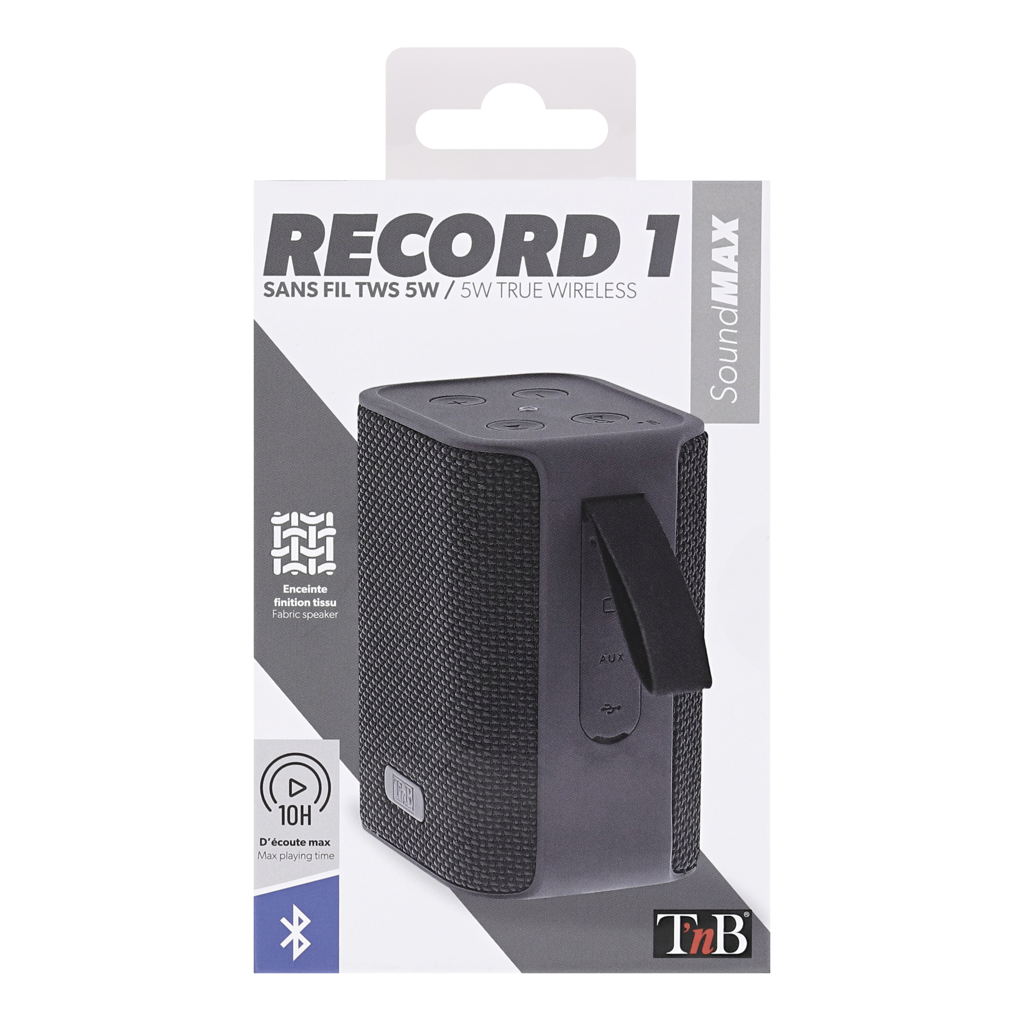 Enceinte sans fil TWS RECORD V1 noir 2e génération5