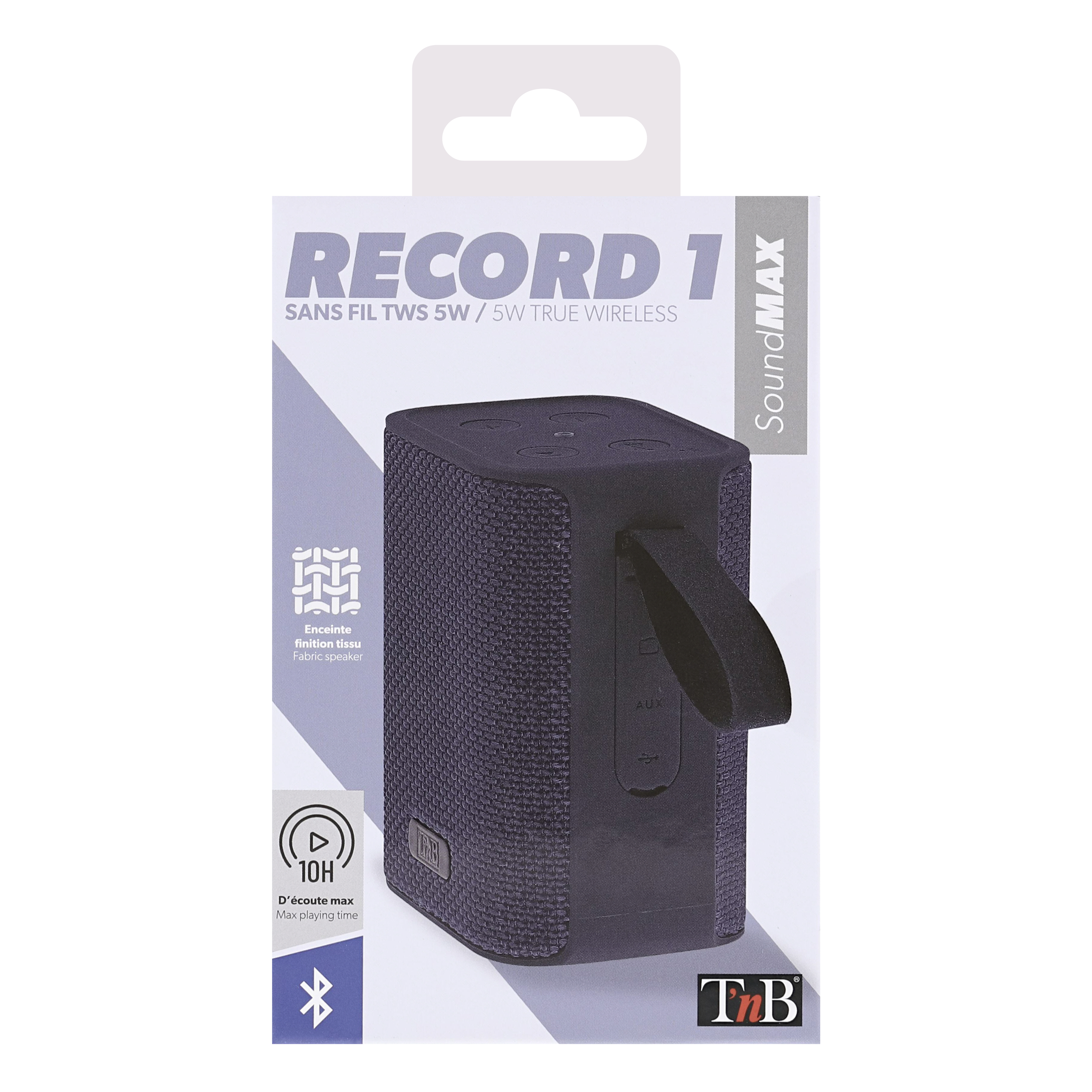 Enceinte sans fil TWS RECORD V1 bleue 2e génération5