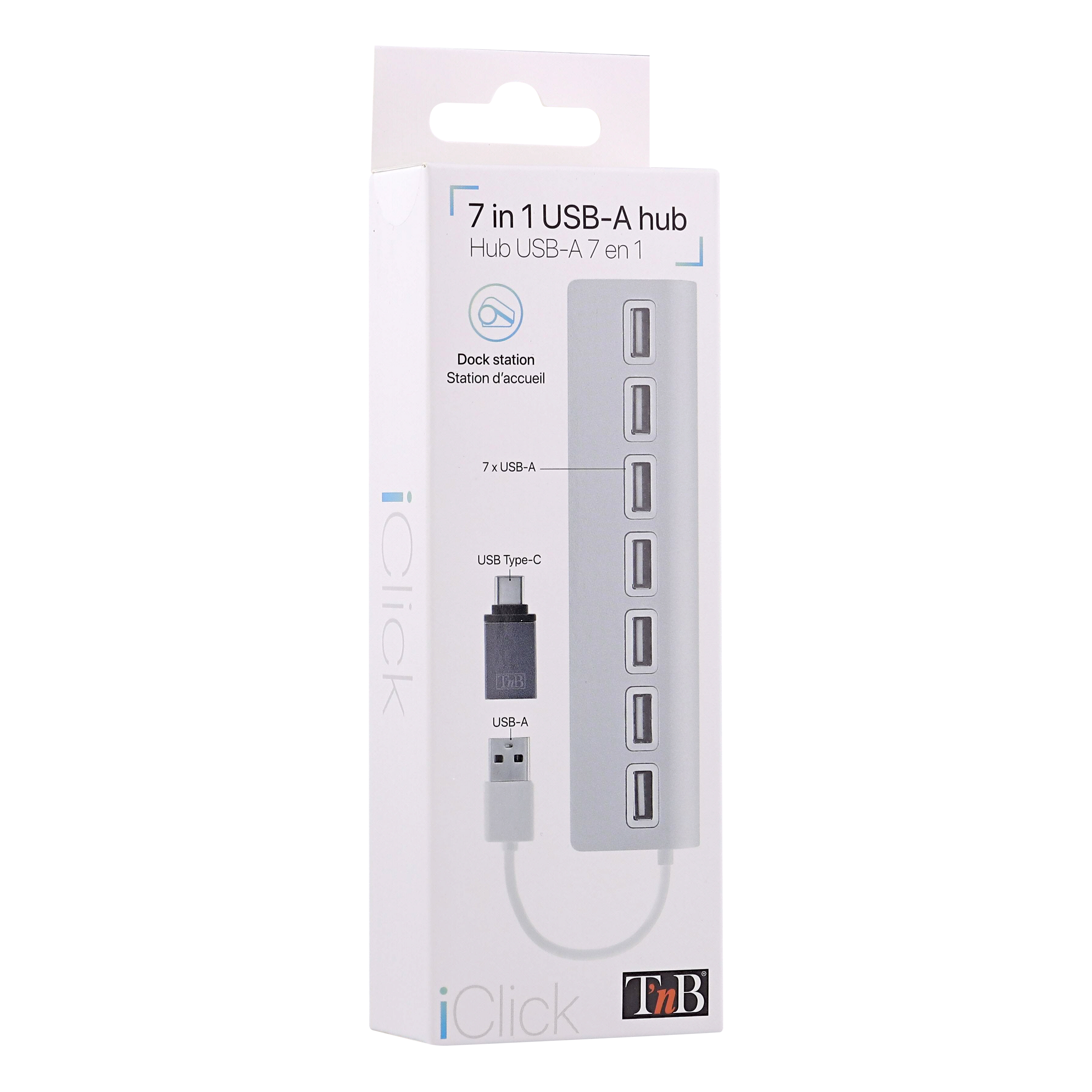 Hub USB-A aluminium vers 7x USB-A5