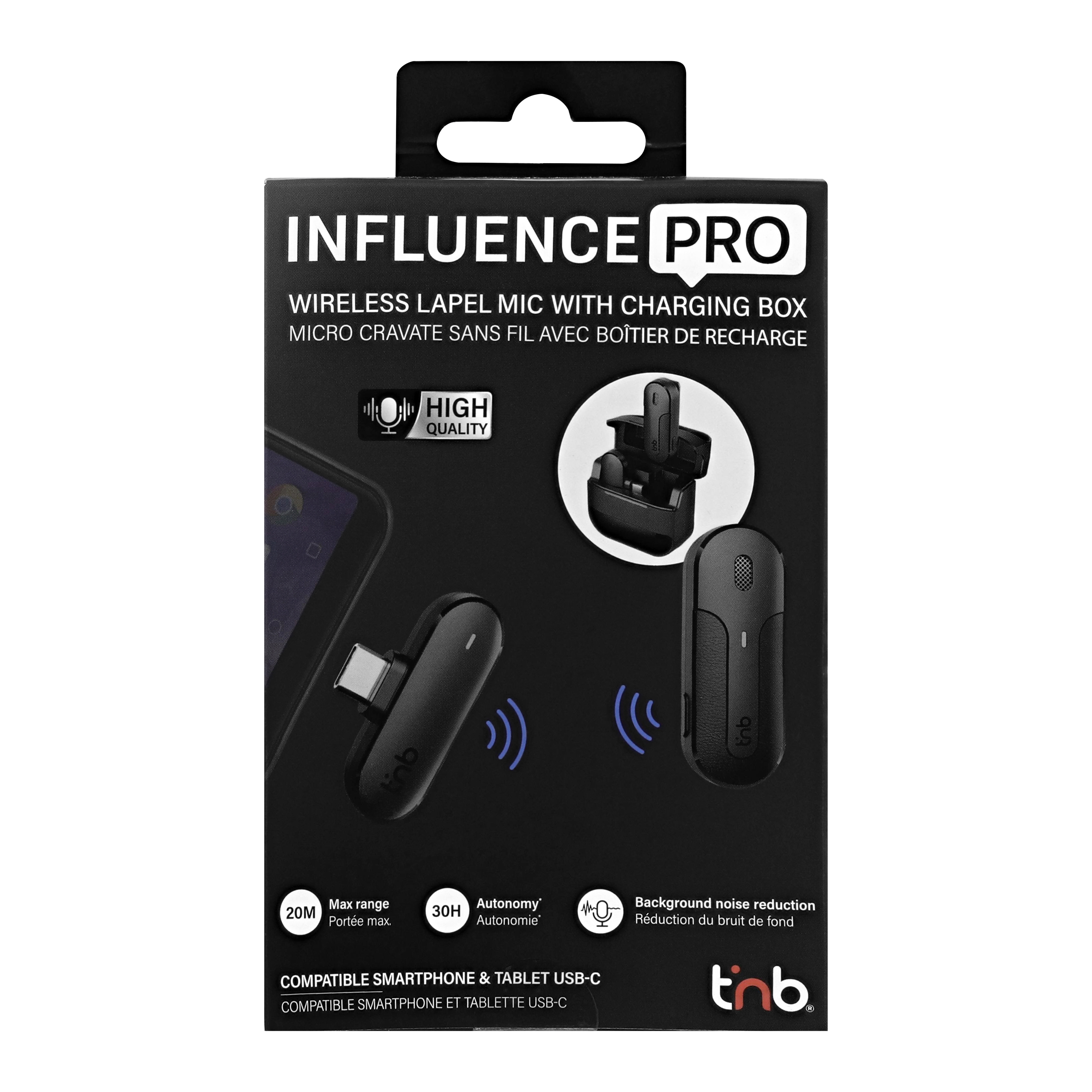 Wireless Lavalier Microphone with Charging Case - INFLUENCE PRO5