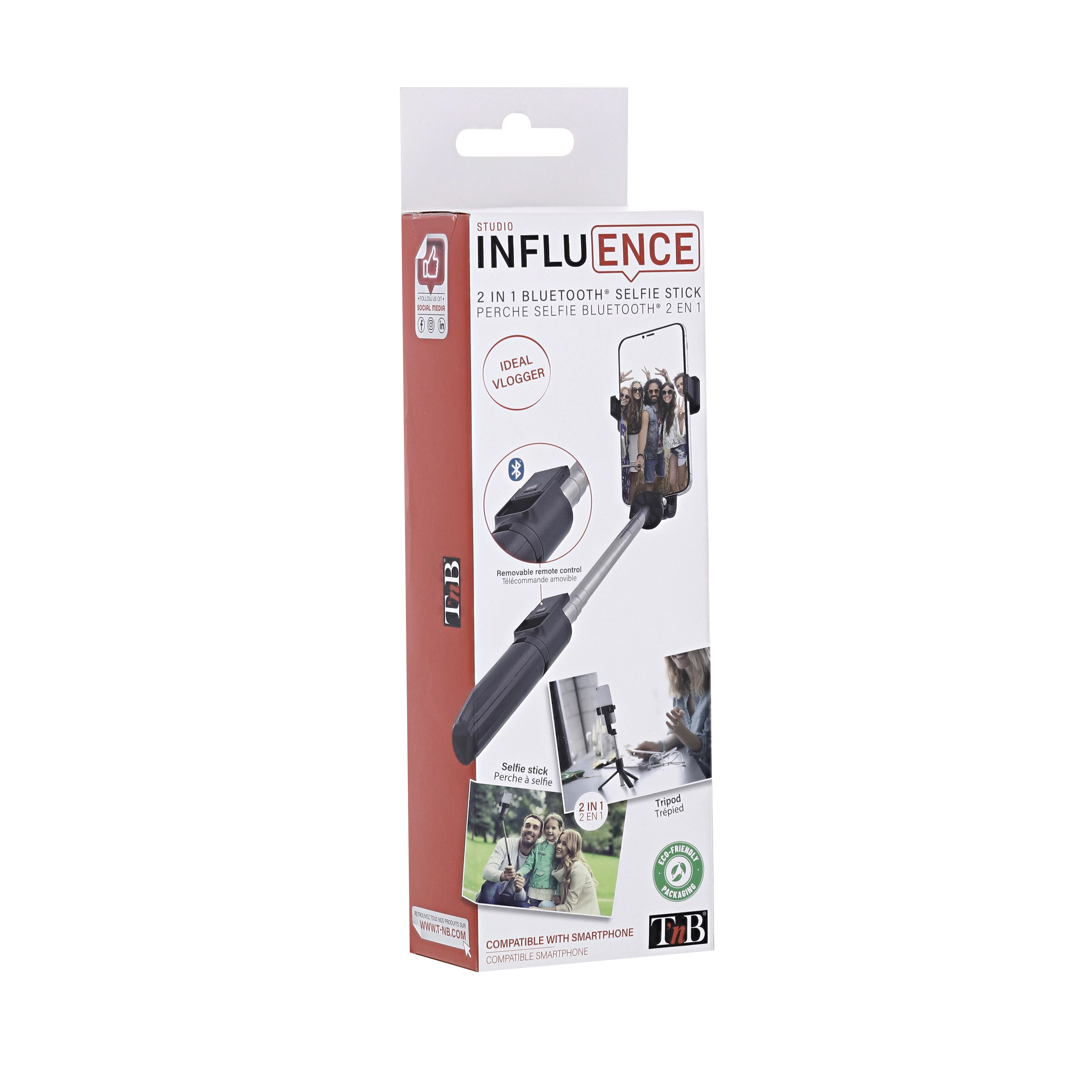 2 in 1 Bluetooth Selfie Stick - INFLUENCE7