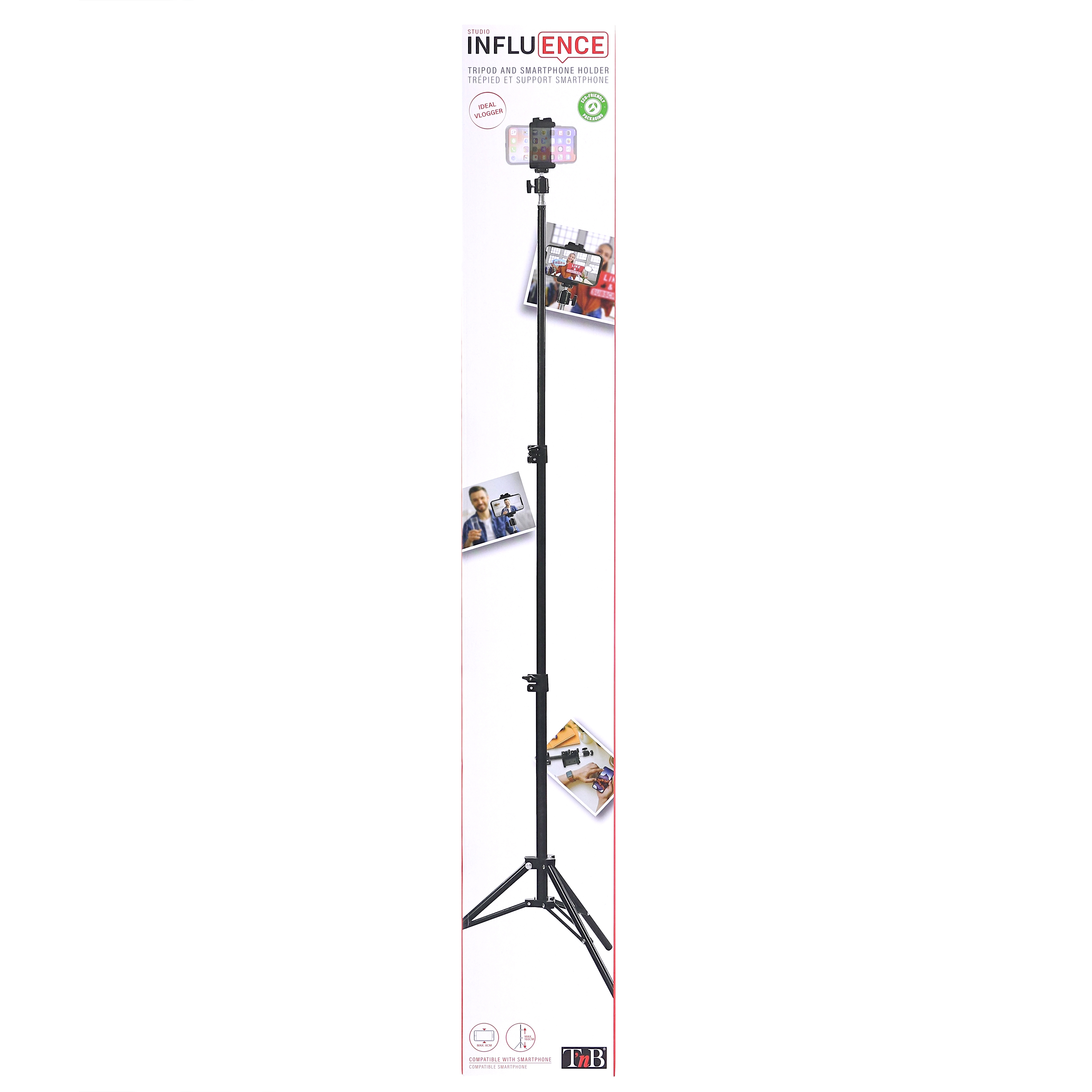 Telescopic tripod with smartphone holder - INFLUENCE4