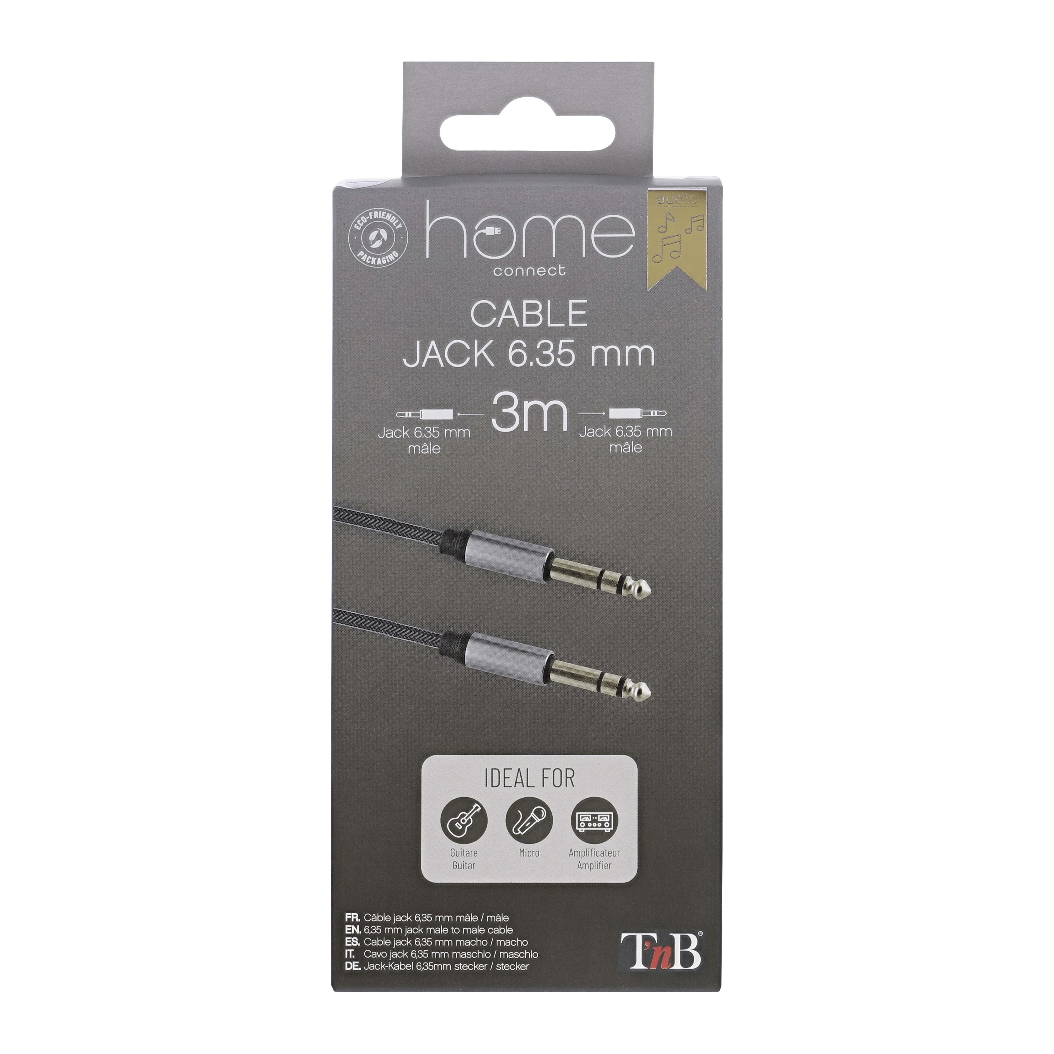 6.35mm male jack / 6.35mm male jack cable 3m3