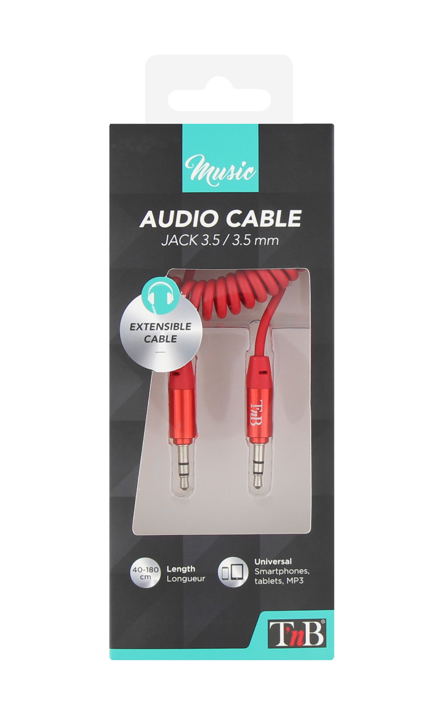 Twist cable jack 3.5mm male / jack 3.5mm male 1.8m red4