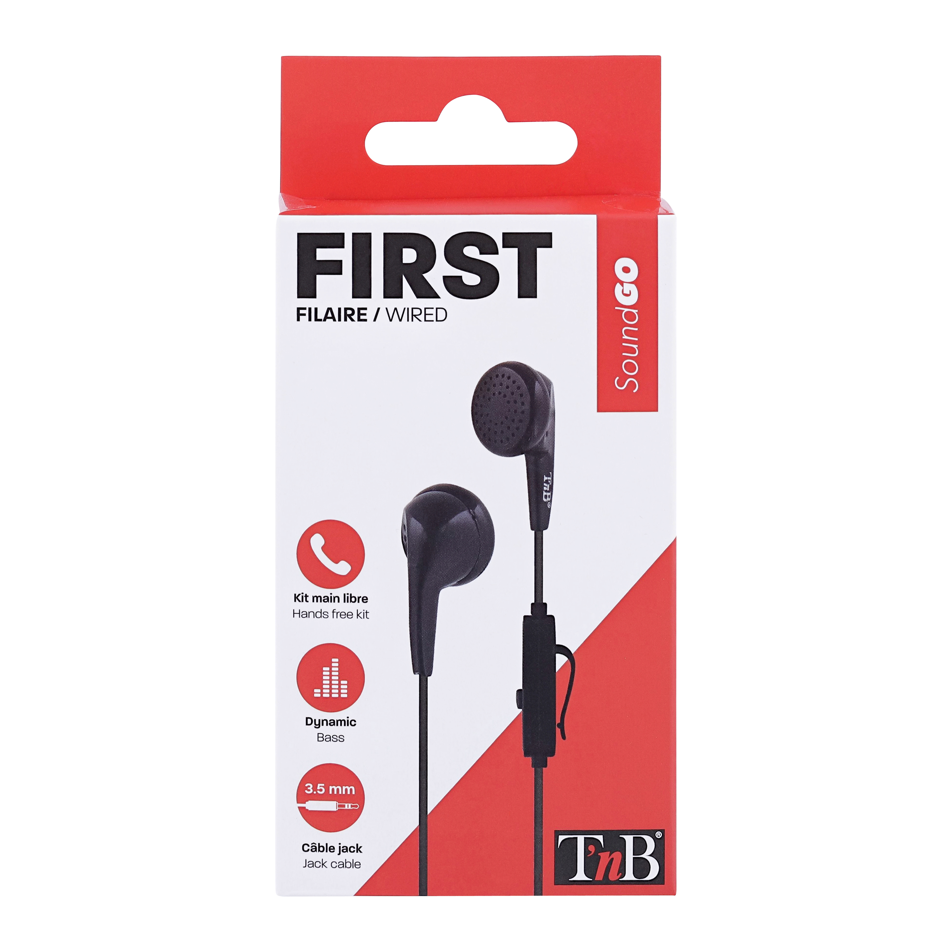 FIRST conector para auriculares con cable negro4