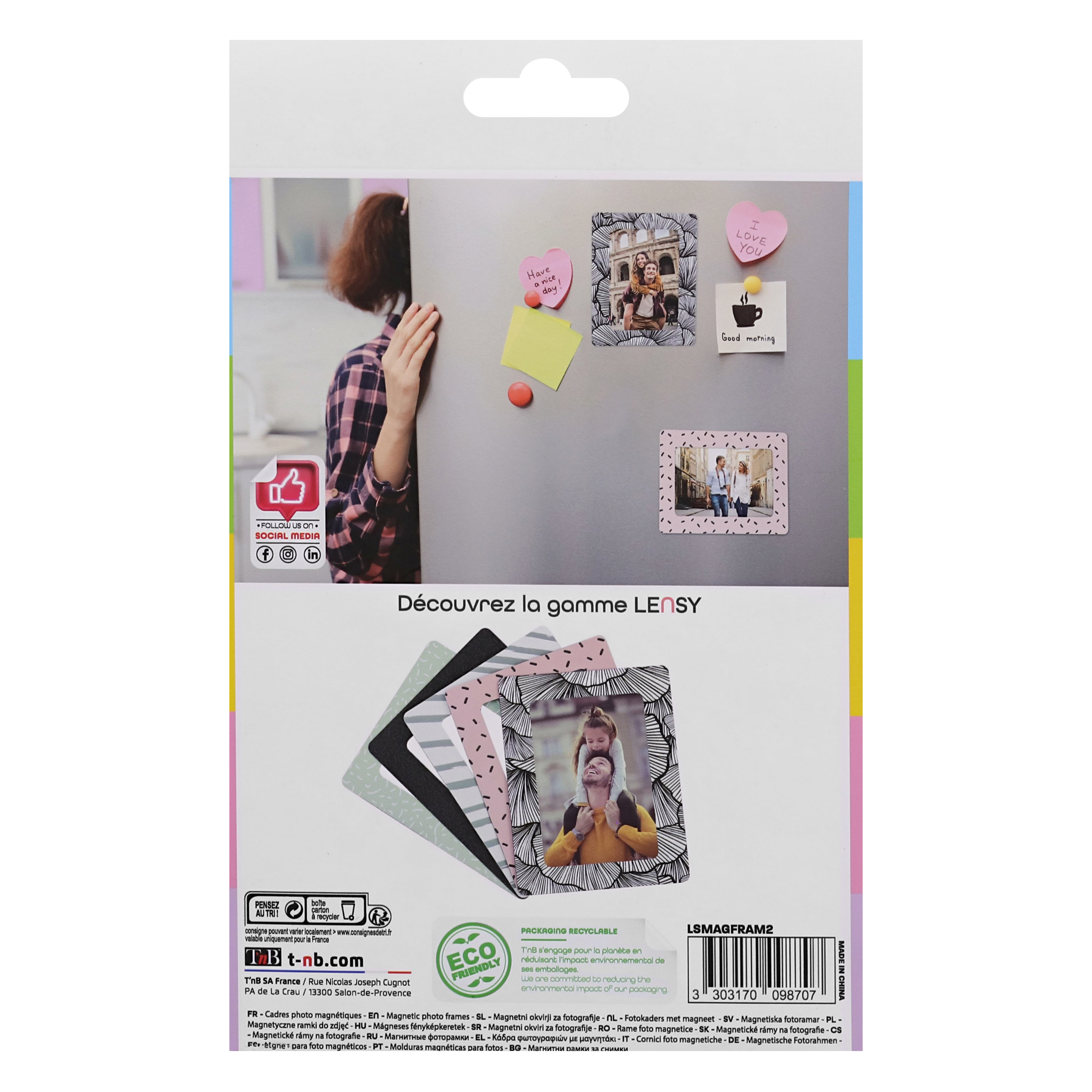 5 magnetic photo frames 10 x 15 cm format8