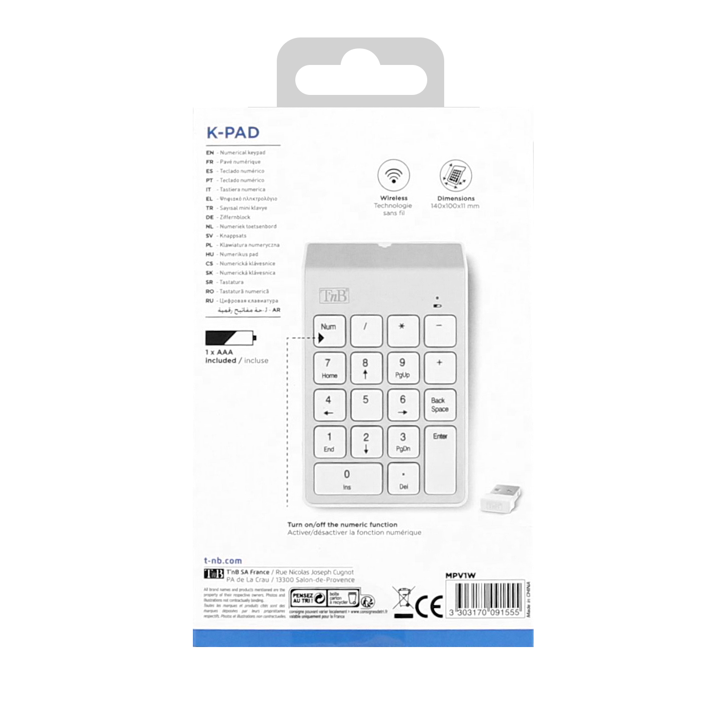 Wireless Numeric Keypad - Grey5