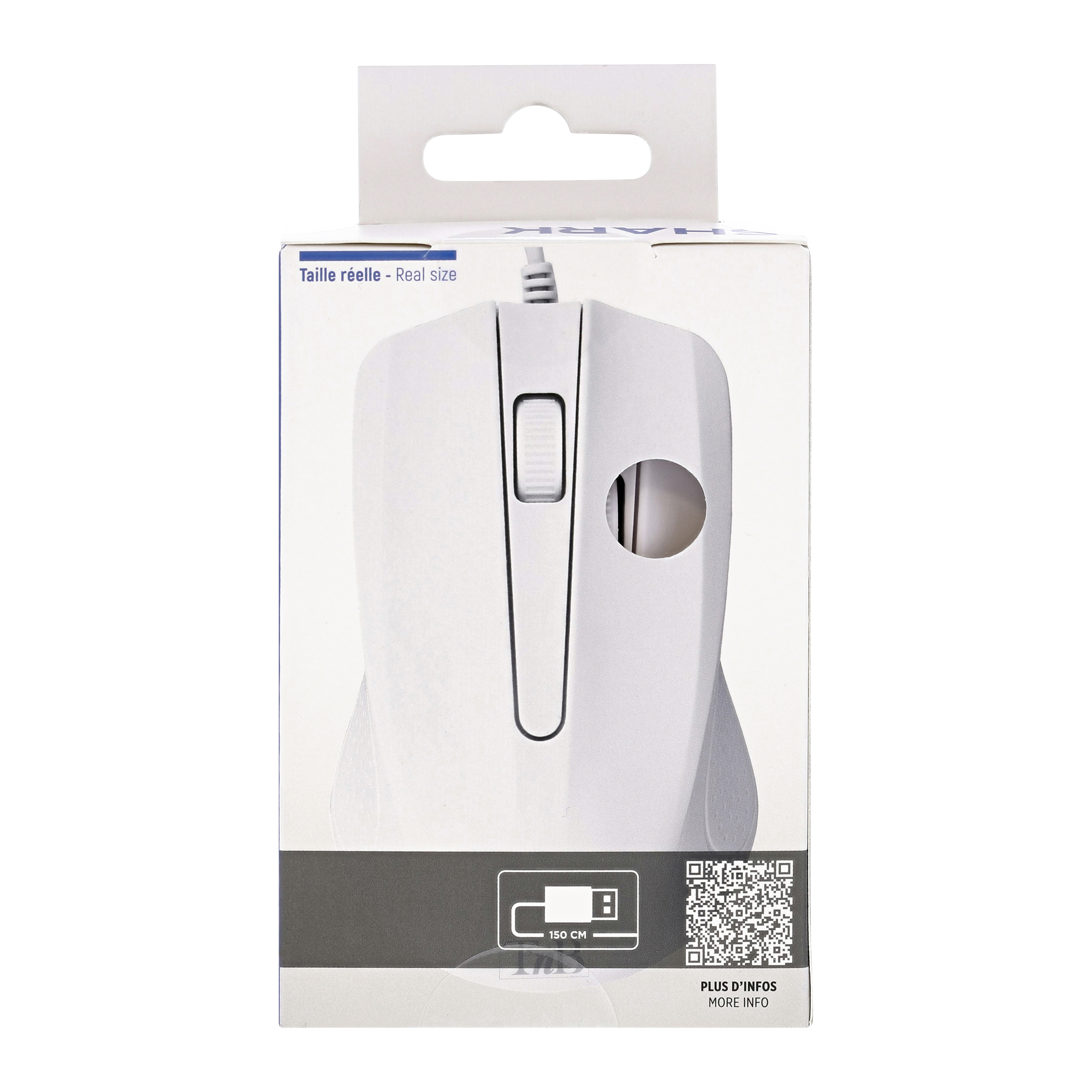 Shark white wired optical mouse4