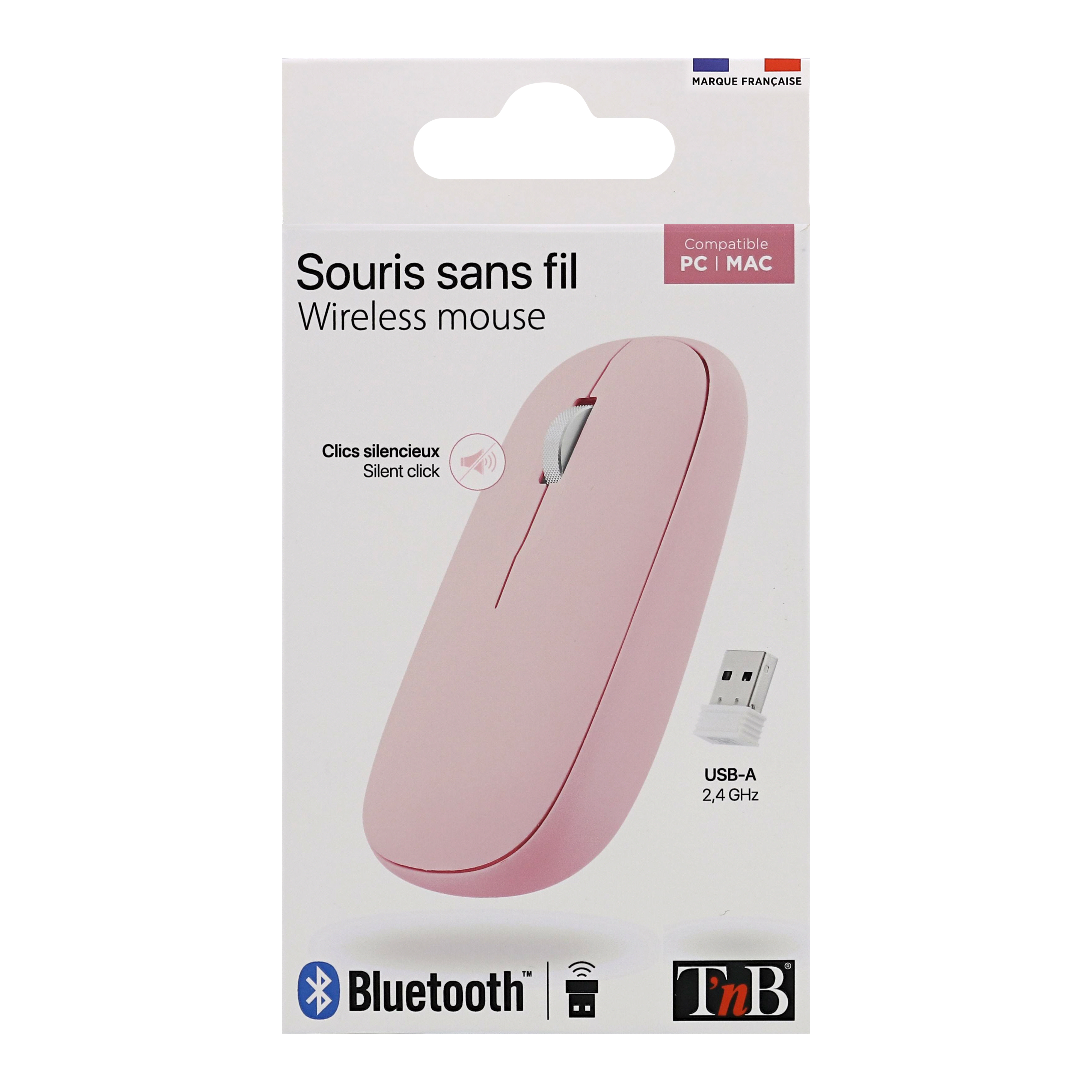 Souris iClick color DUAL CONNECT rose5