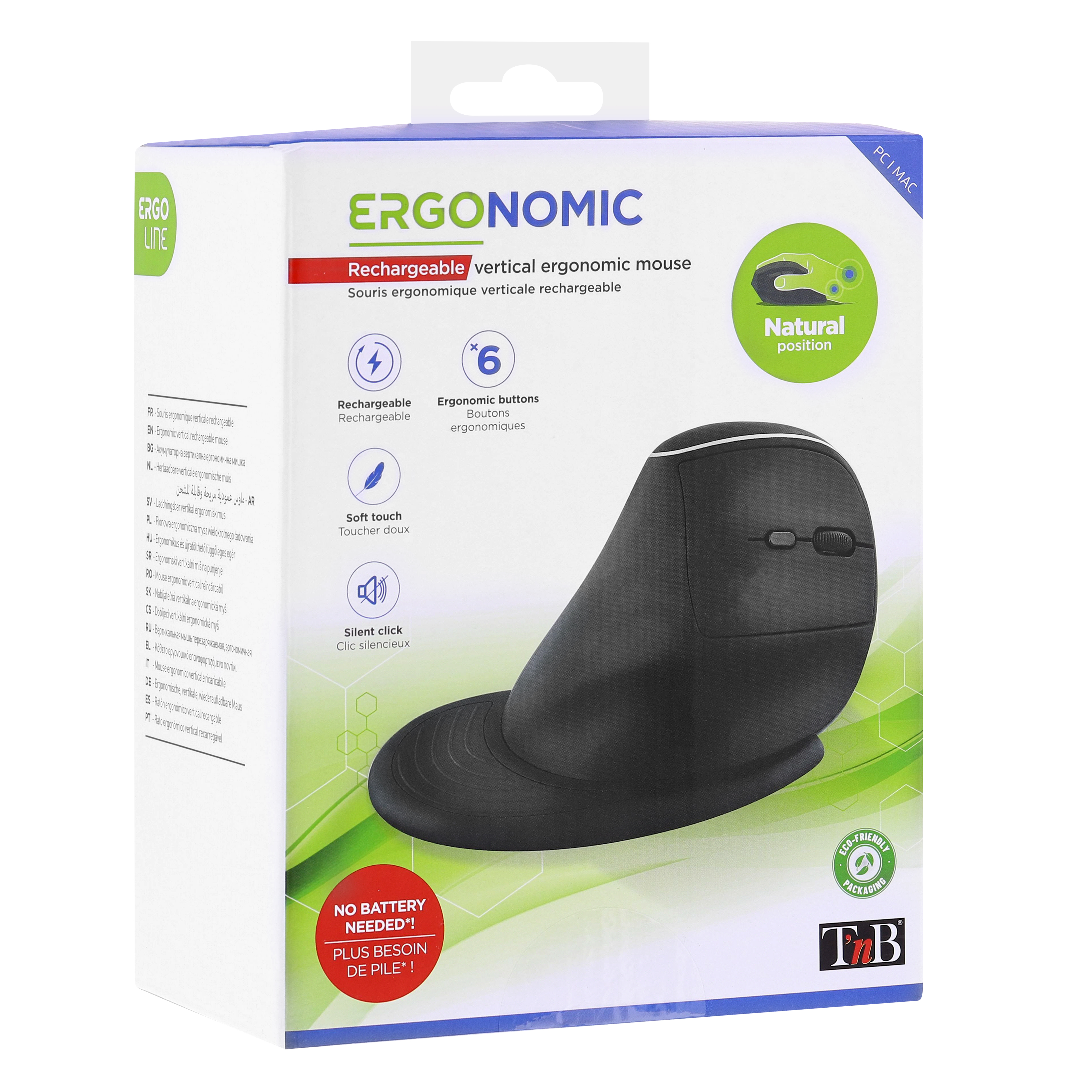 Ratón inalámbrico ergonómico vertical recargable5