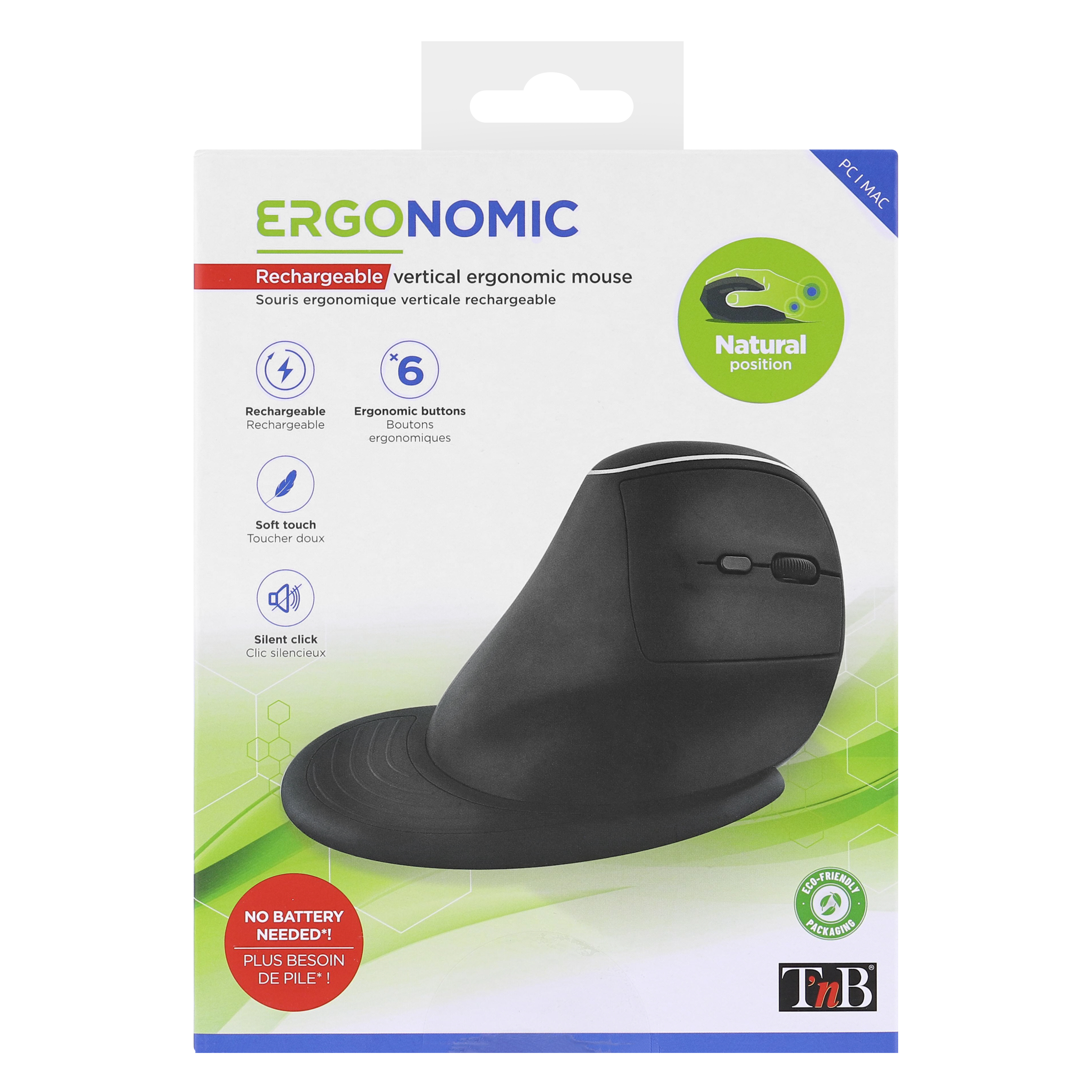 Souris sans fil ergonomique verticale rechargeable6