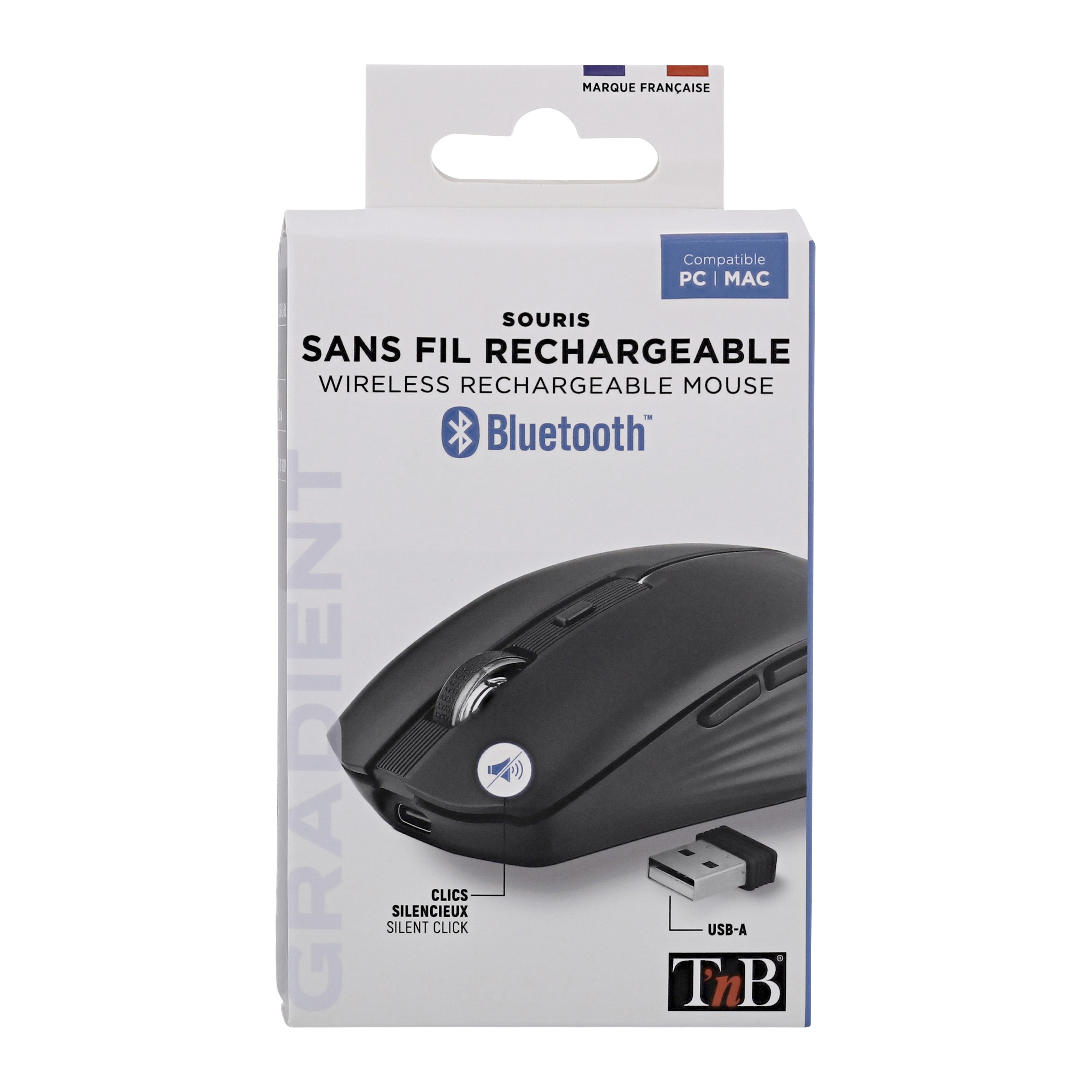 DUAL CONNECT black rechargeable mouse - GRADIENT6