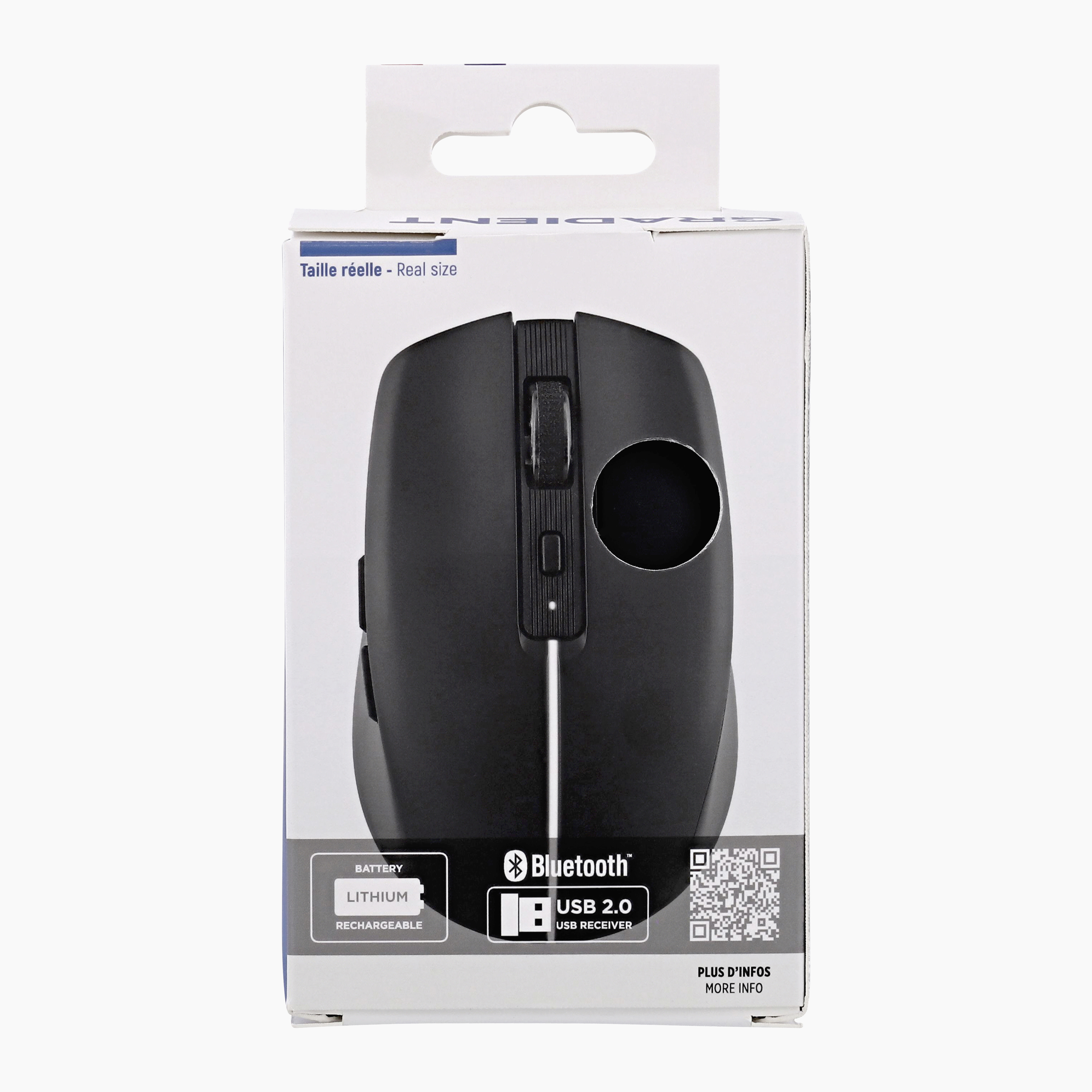 DUAL CONNECT black rechargeable mouse - GRADIENT7