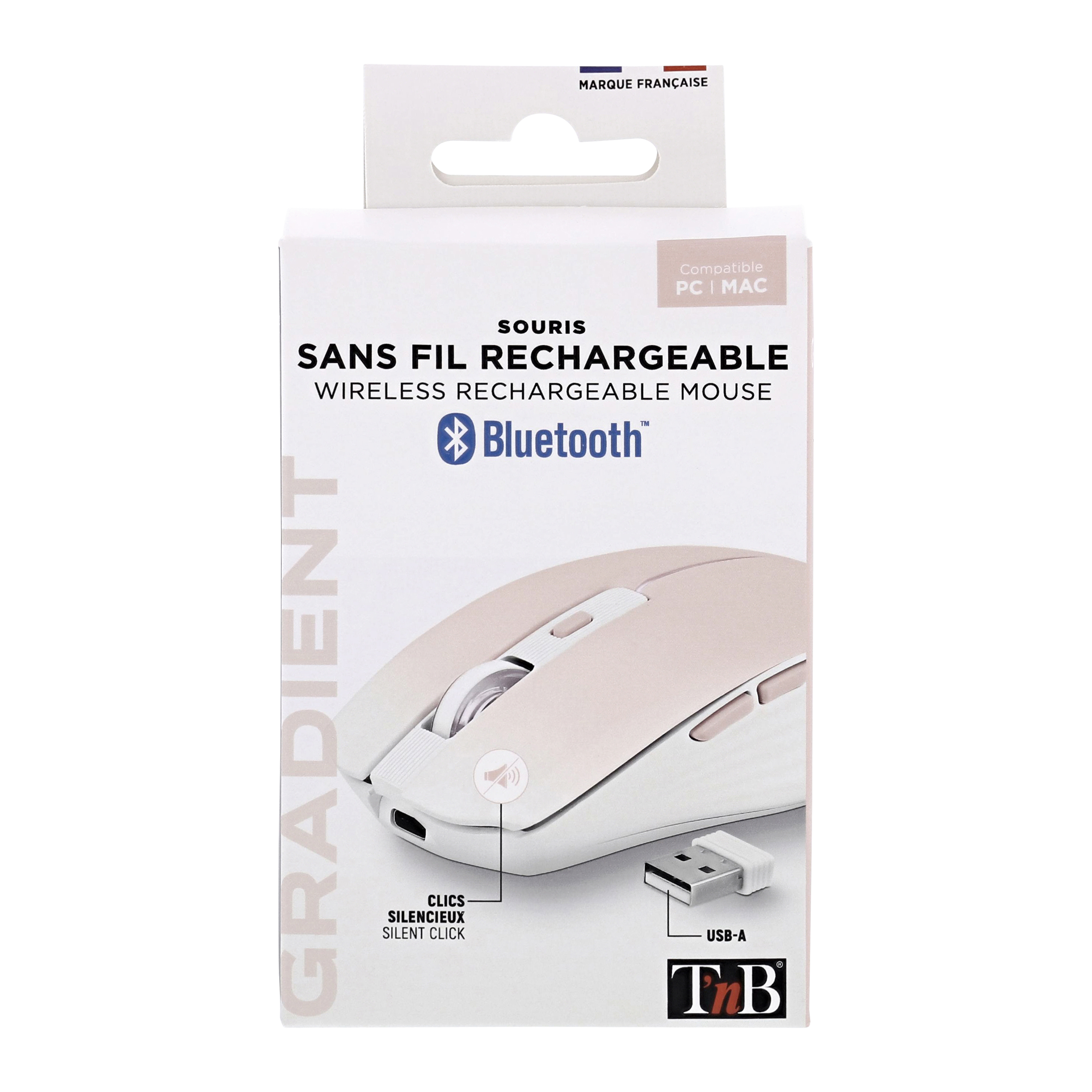 Souris colorée rechargeable DUAL CONNECT rose - GRADIENT6