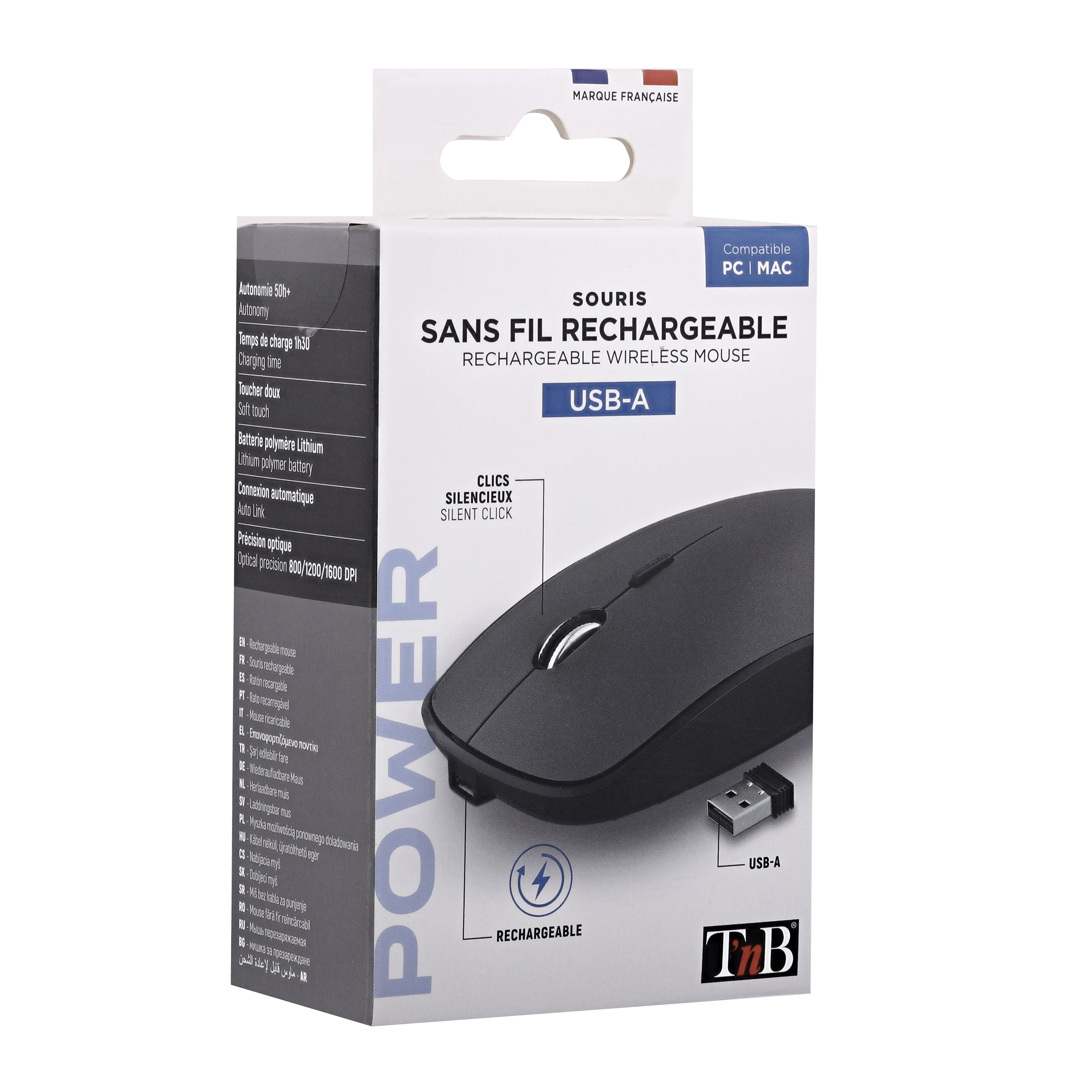 Souris sans fil rechargeable RUBBY8