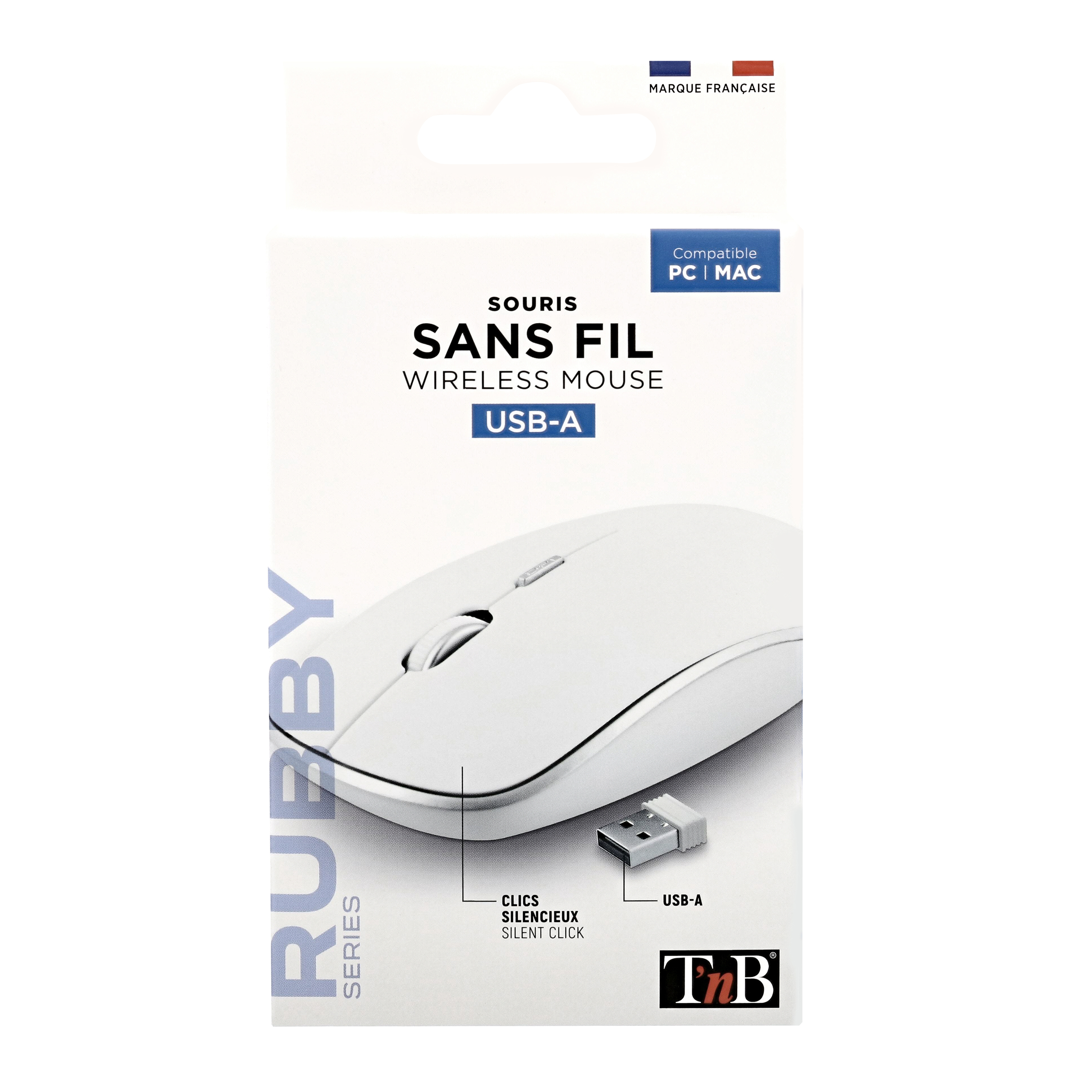 Souris sans fil silent click RUBBY blanche4