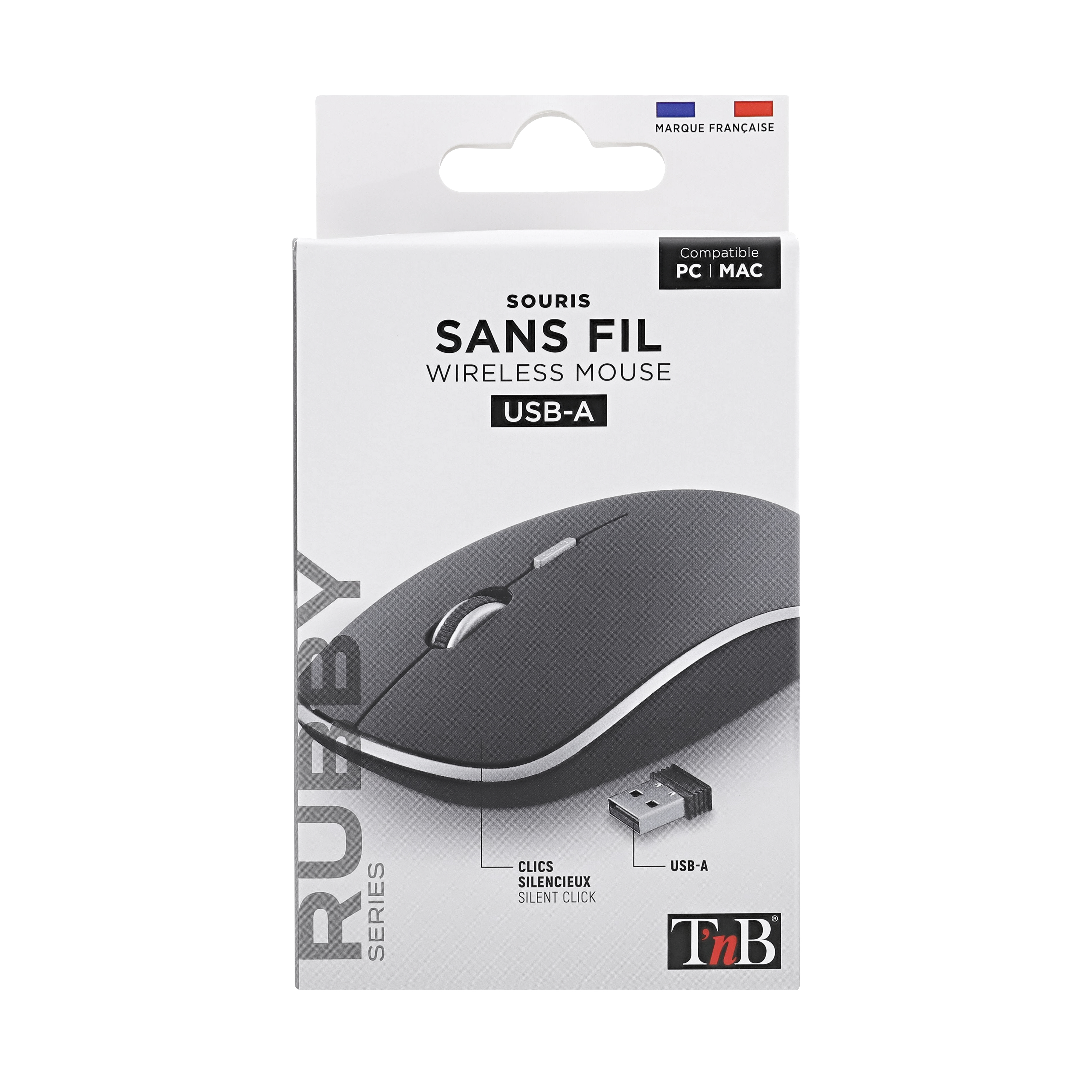 Souris sans fil silent click RUBBY noire4