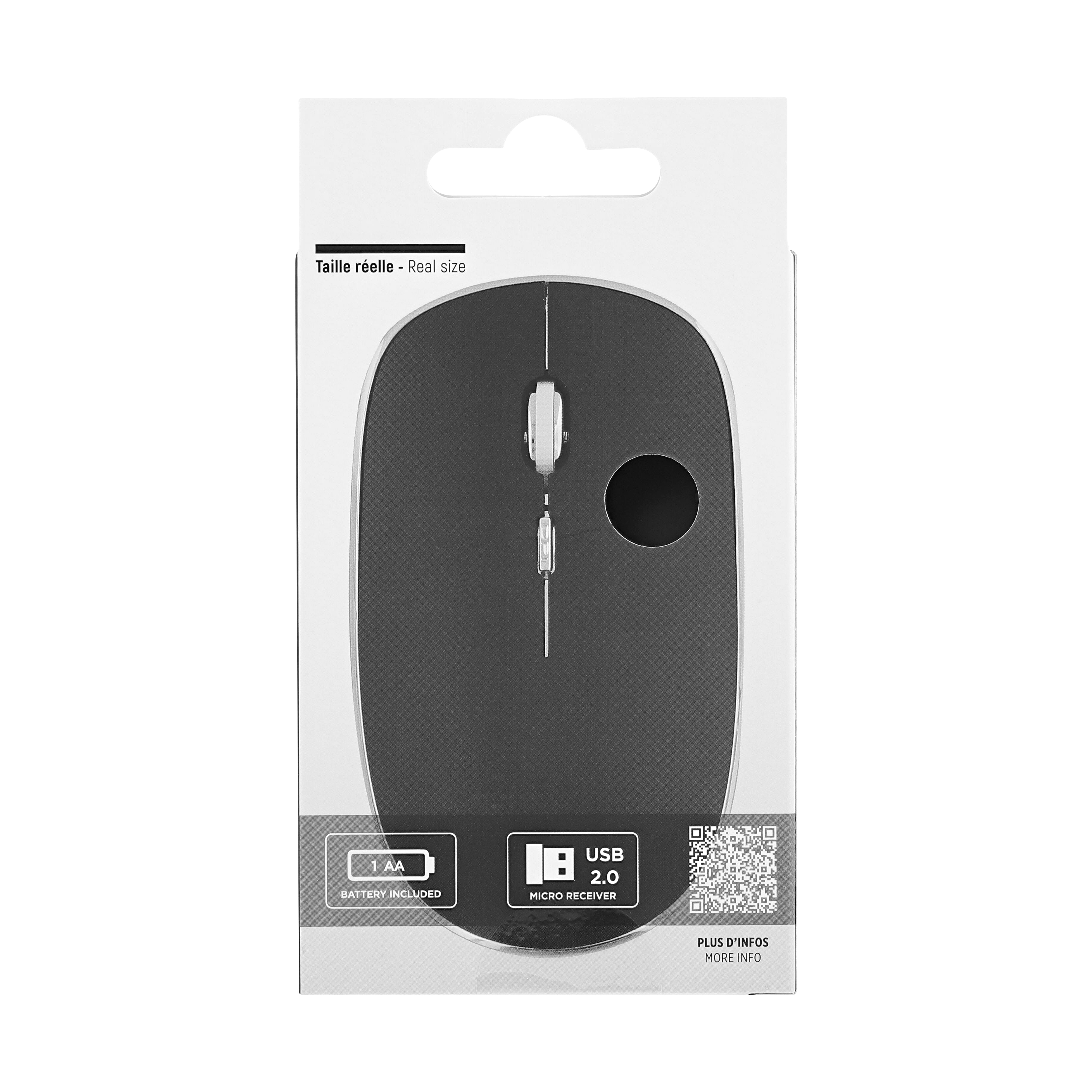 Souris sans fil silent click RUBBY noire5