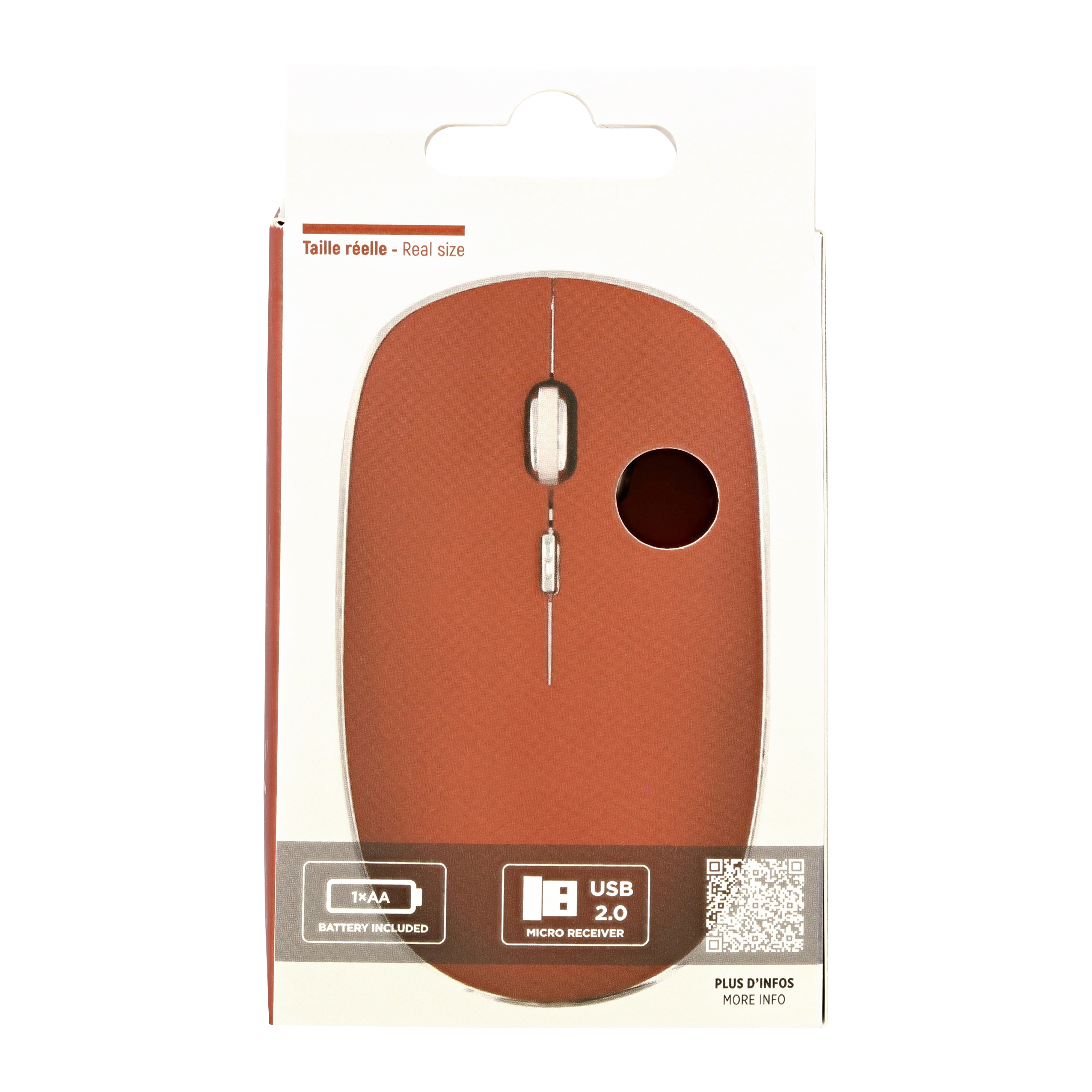 Souris sans fil silent click RUBBY rouge5