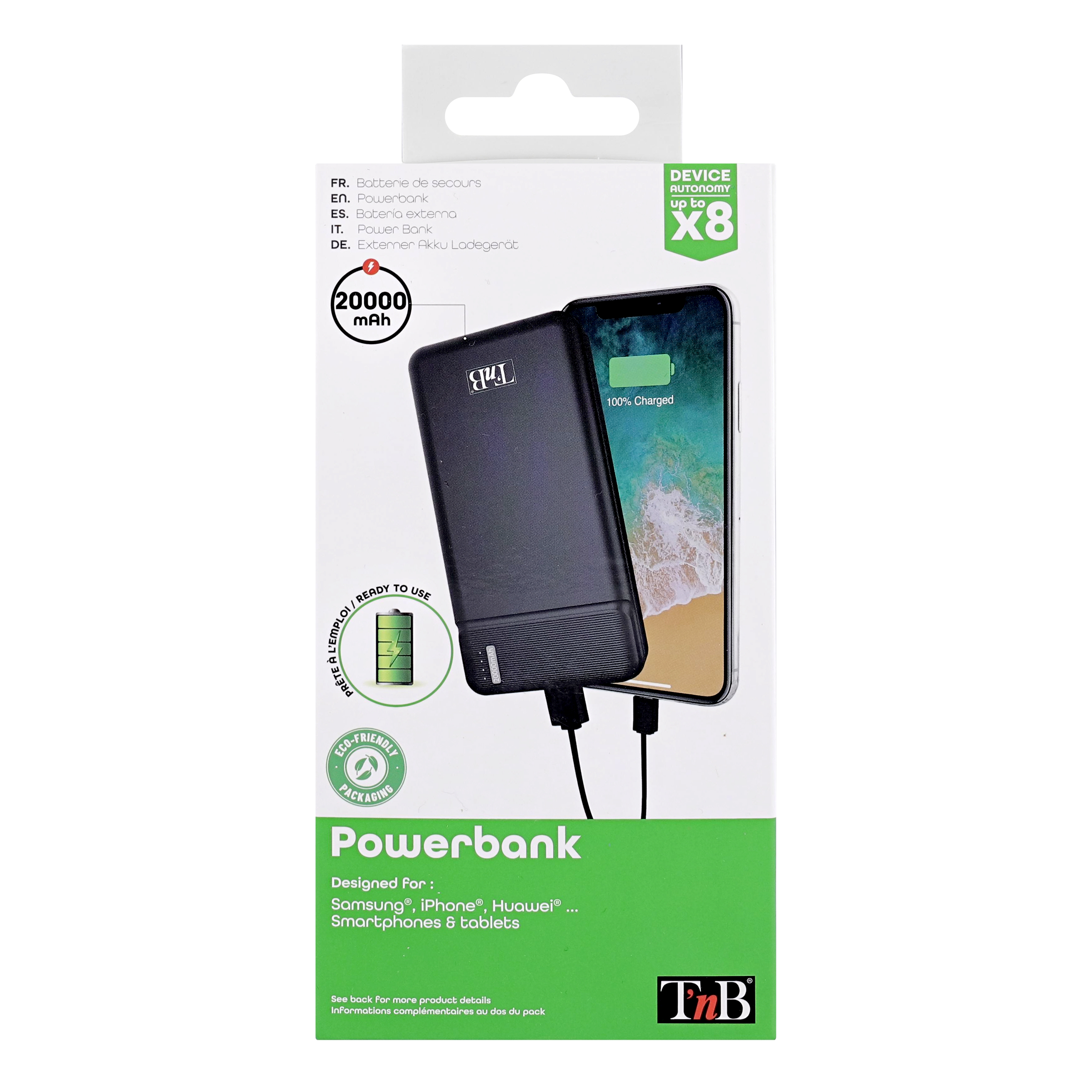 2 baterías externas USB de 20.000 mAh y 10 W7