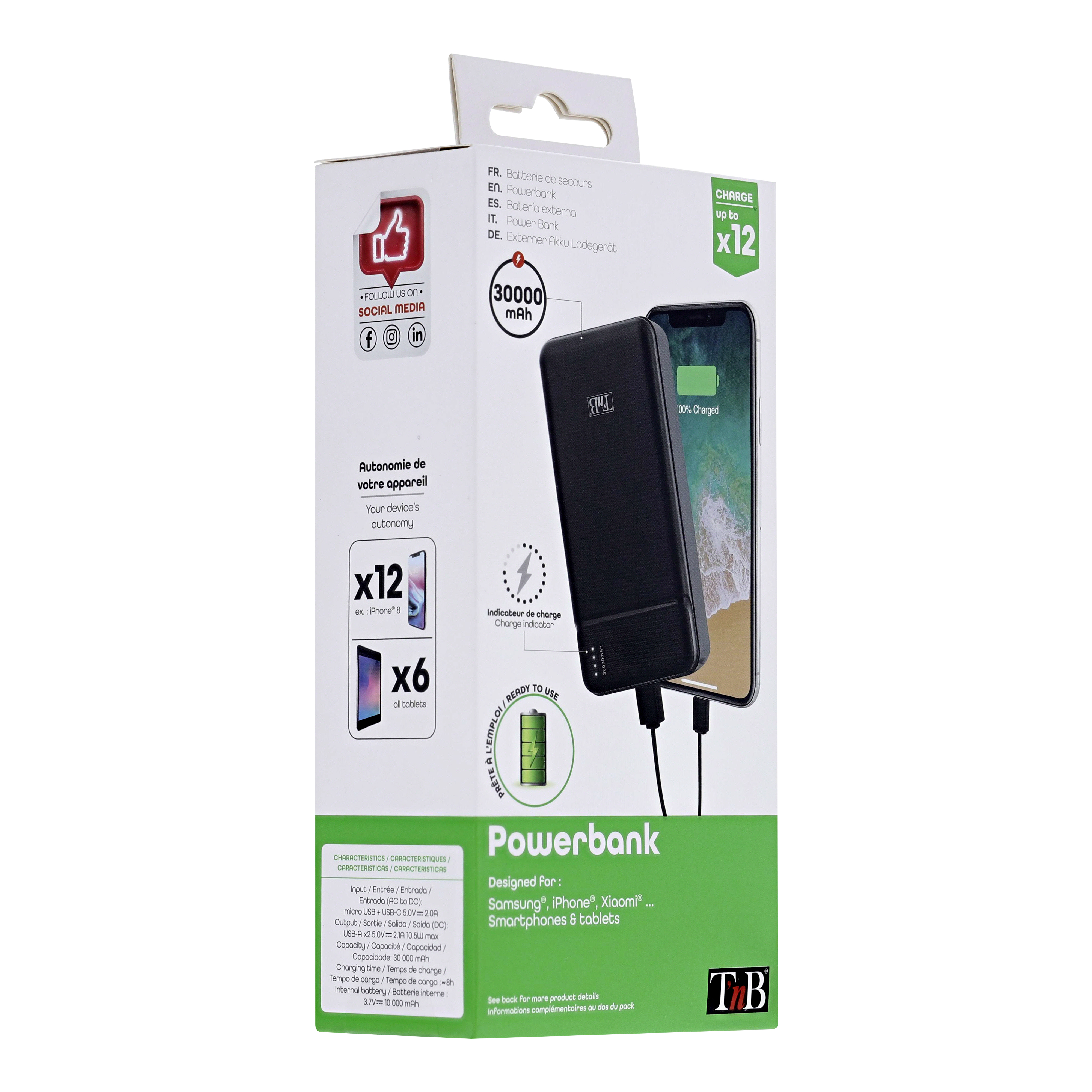 Batterie de secours 30 000 mAh 10W5