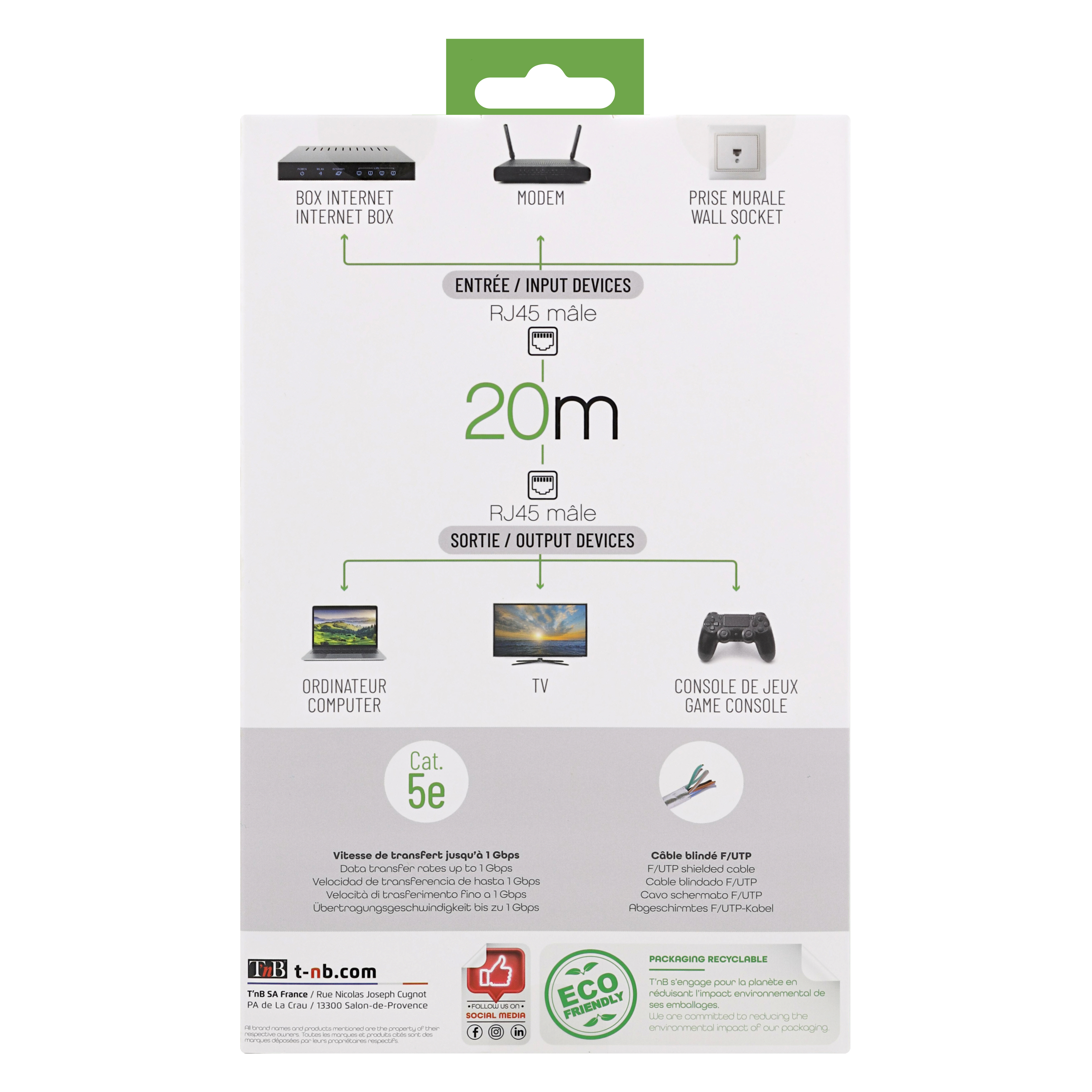 RJ45 cable category 5E 20m5