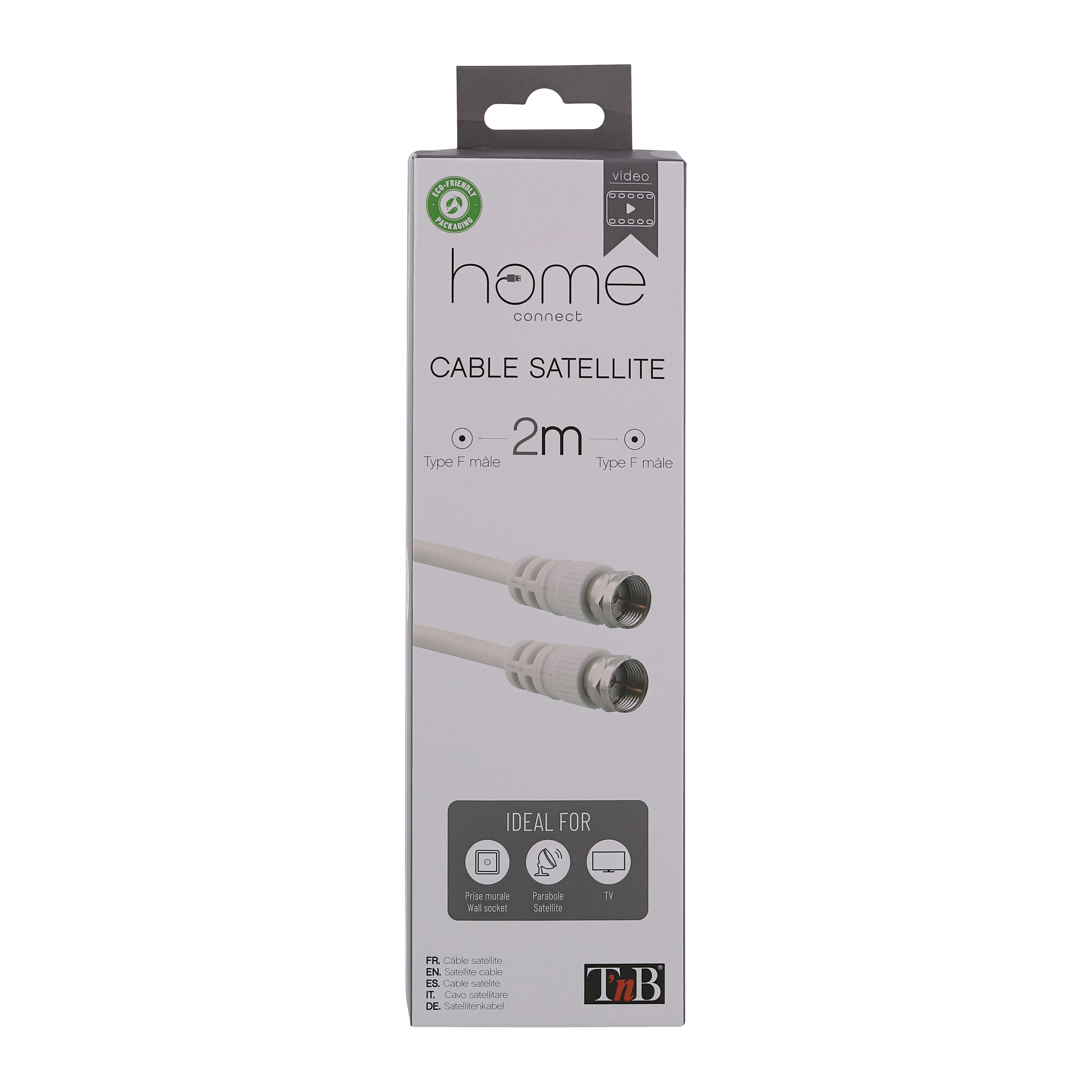 Câble satellite type F mâle / mâle 2m5