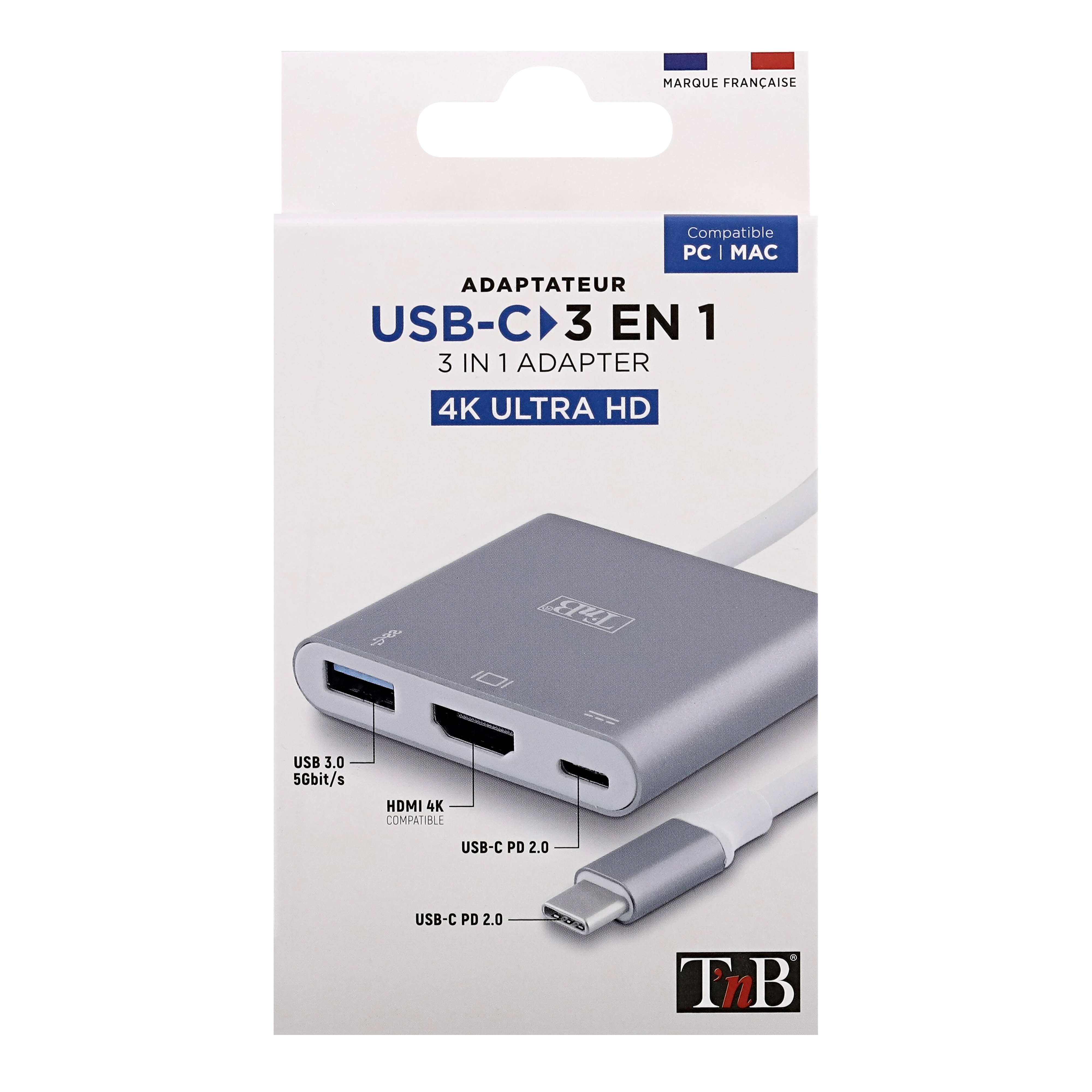 Adaptateur 3 en 1 USB Type-C vers HDMI4