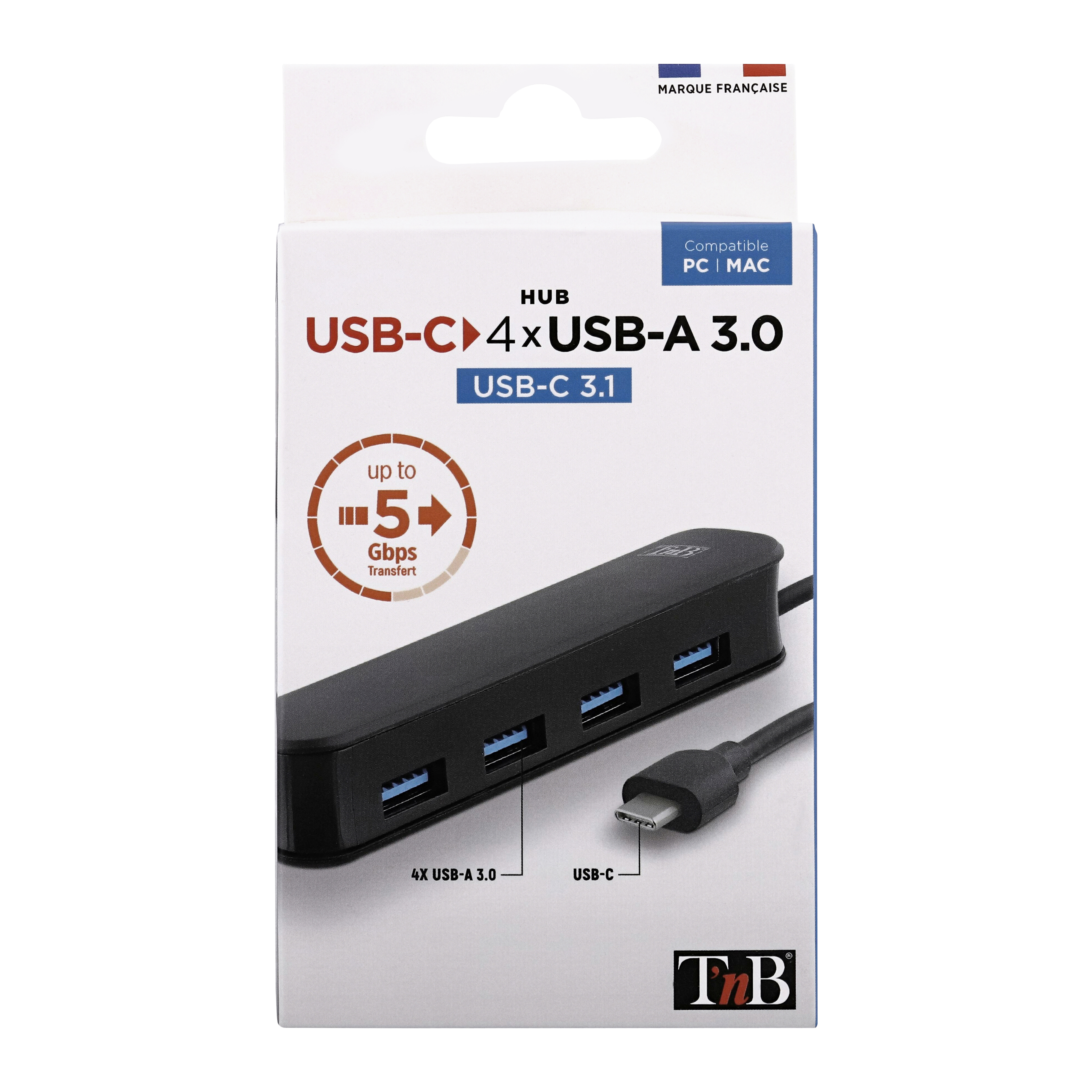 Hub USB Type-C vers 4x USB A 3.06