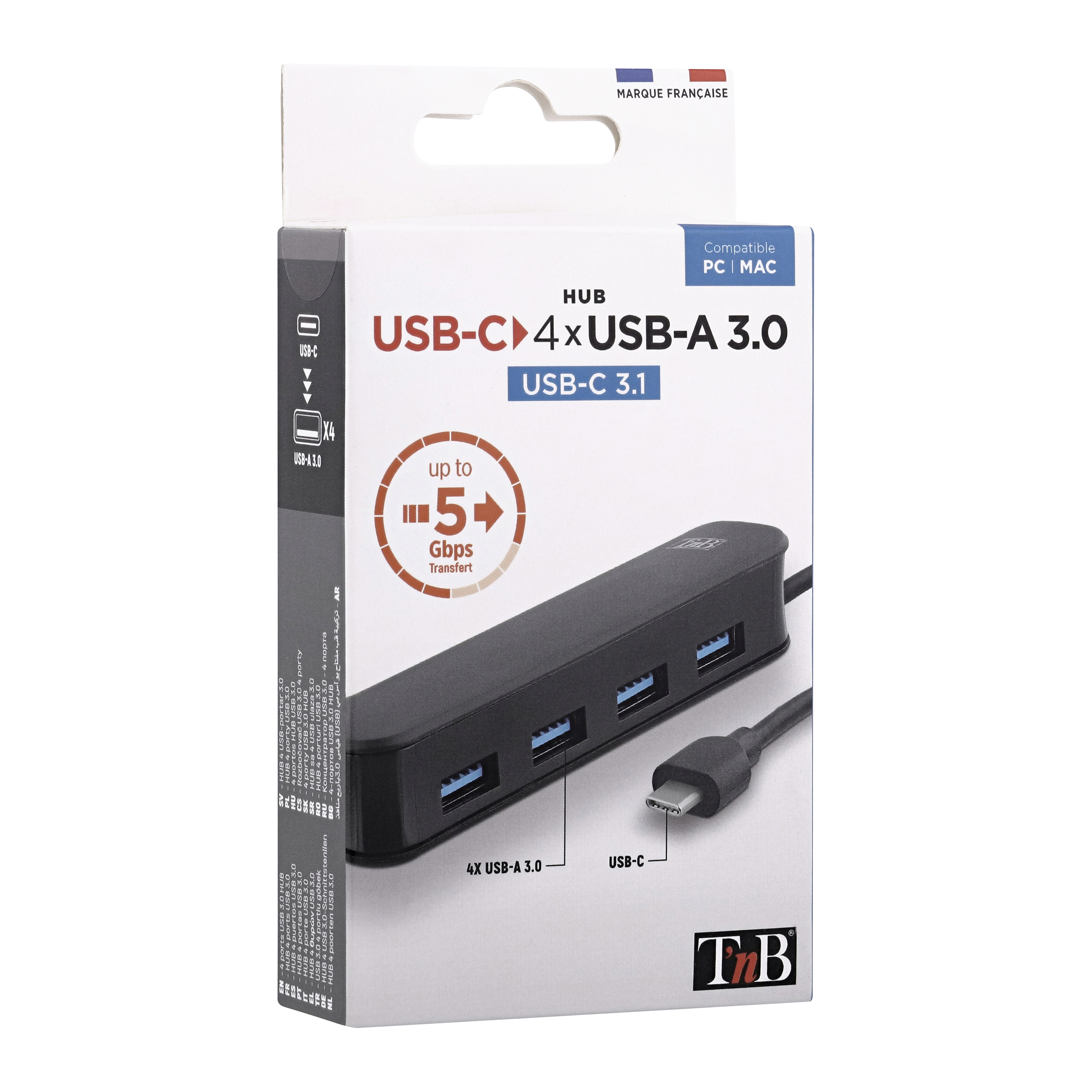 Hub USB Type-C vers 4x USB A 3.07