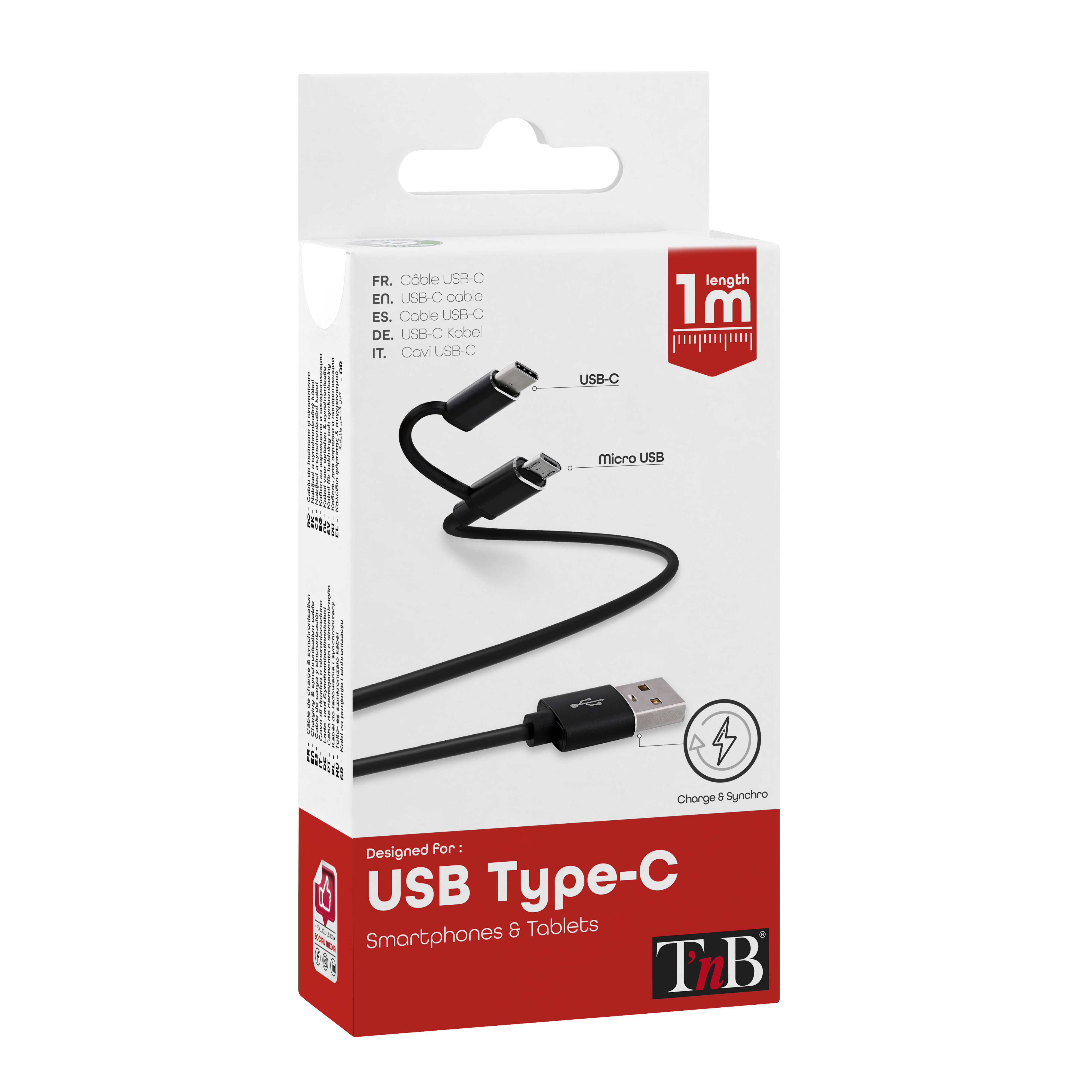 Câble USB-C 2 en 14