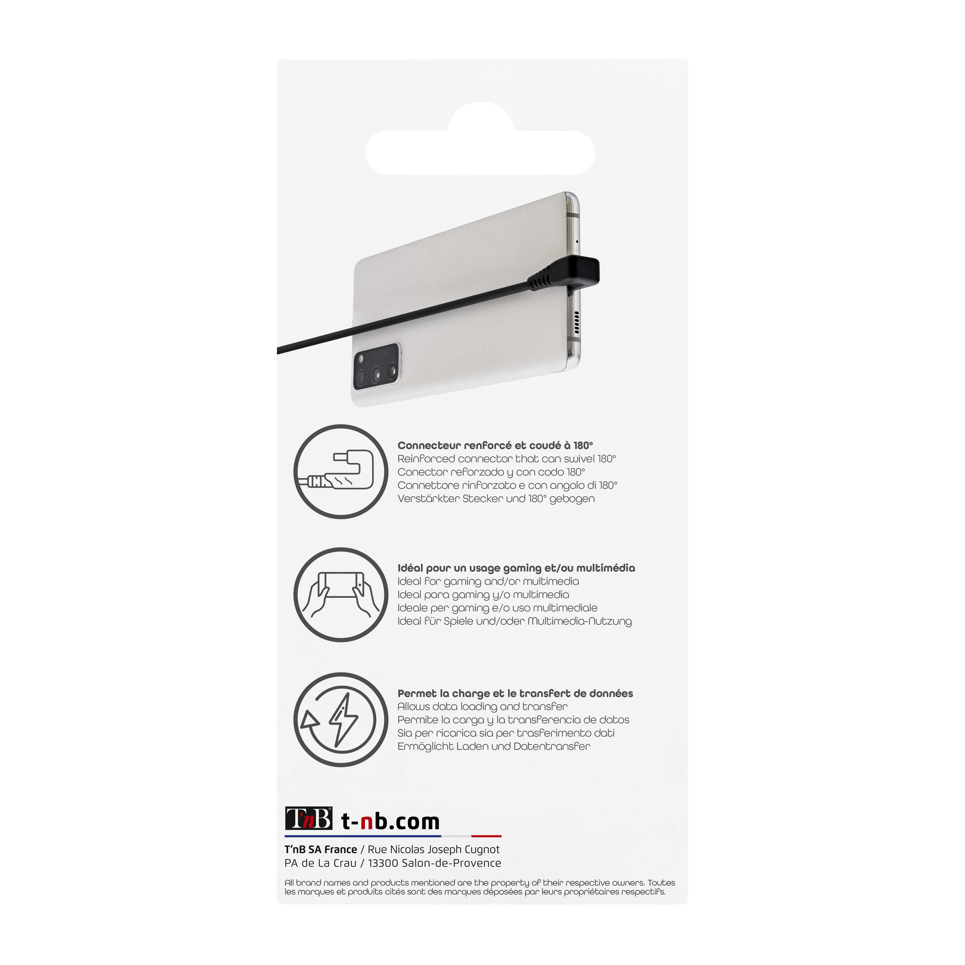 USB-C PD cable 180° angled connector gaming6