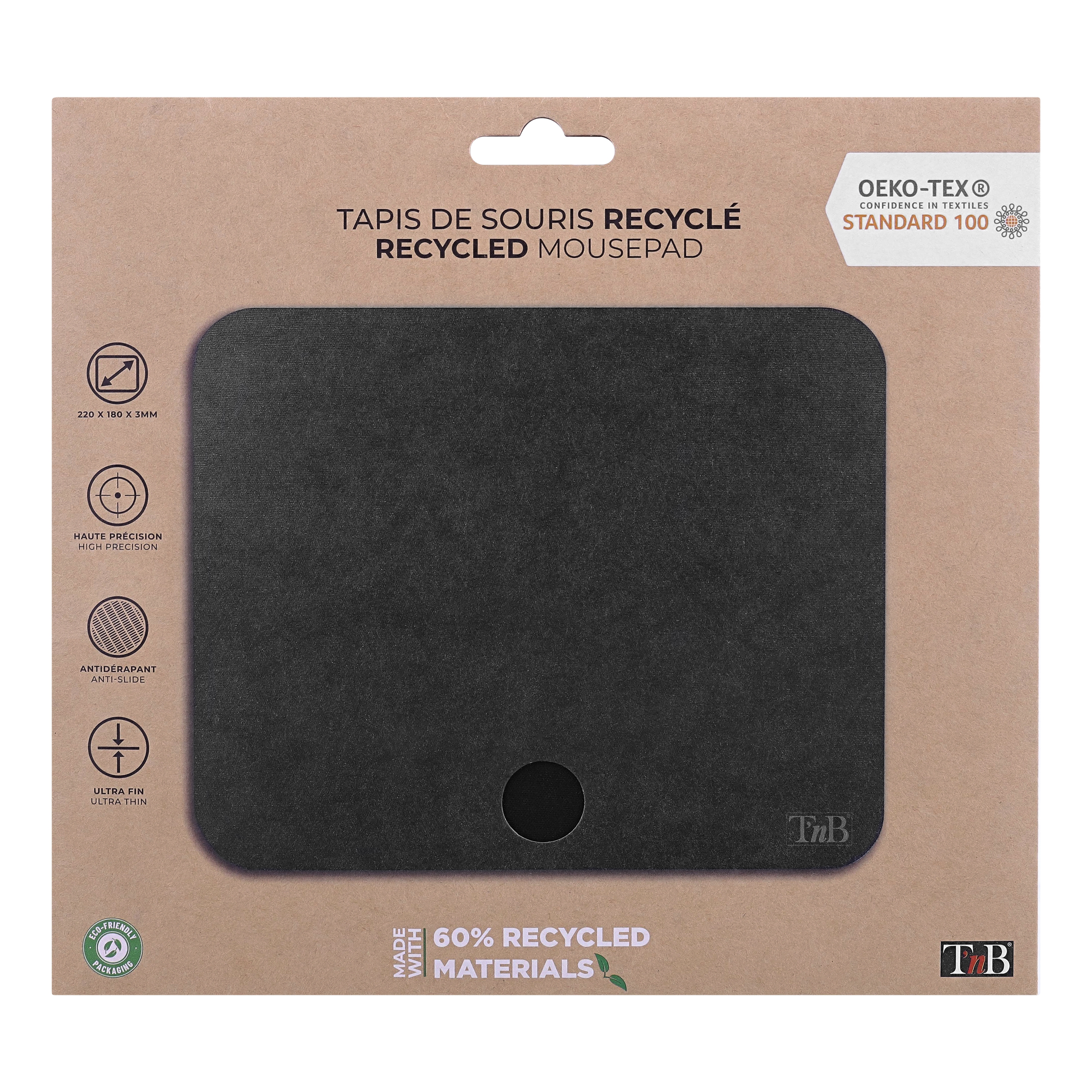 Tapis de souris recyclé noir3