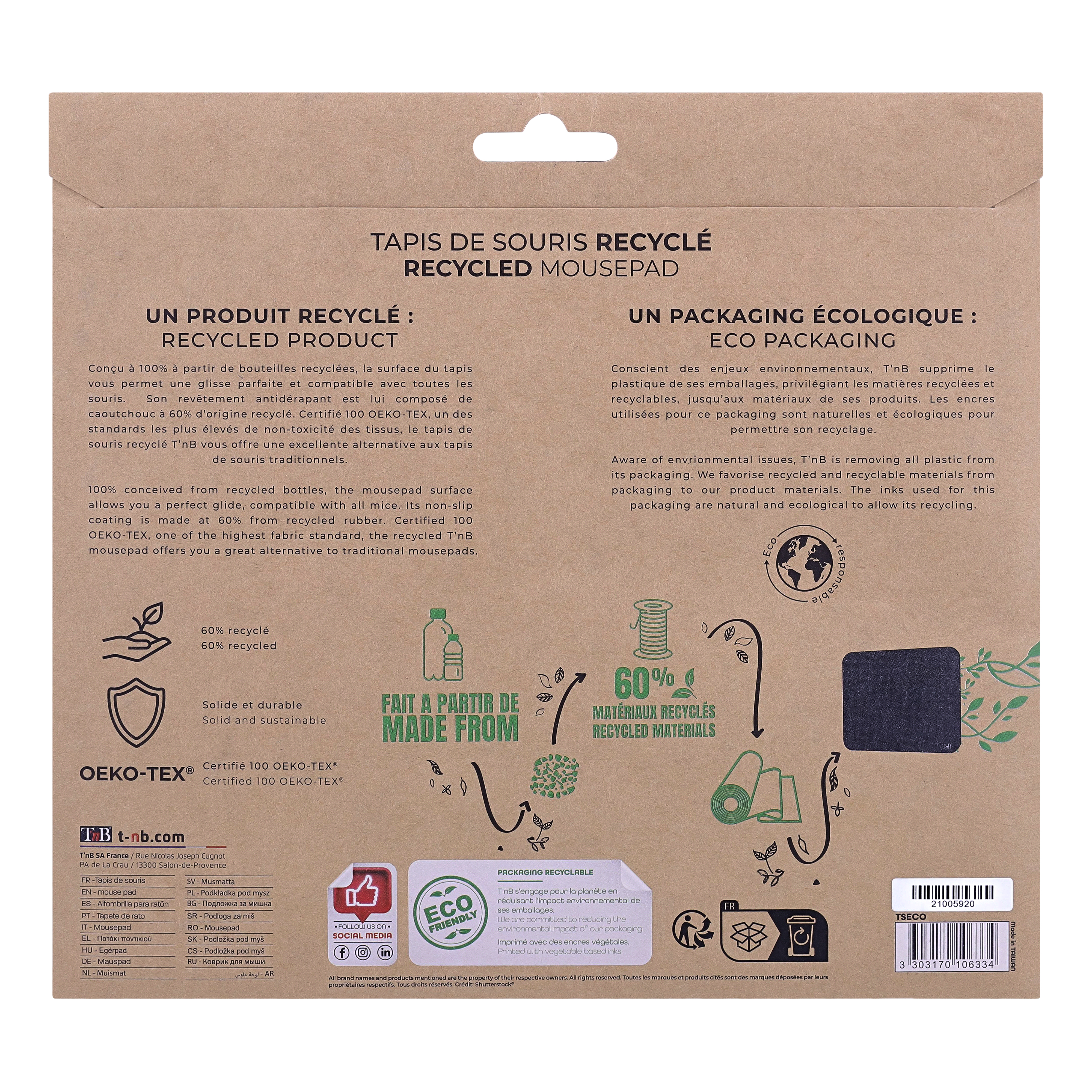 Tapis de souris recyclé noir4