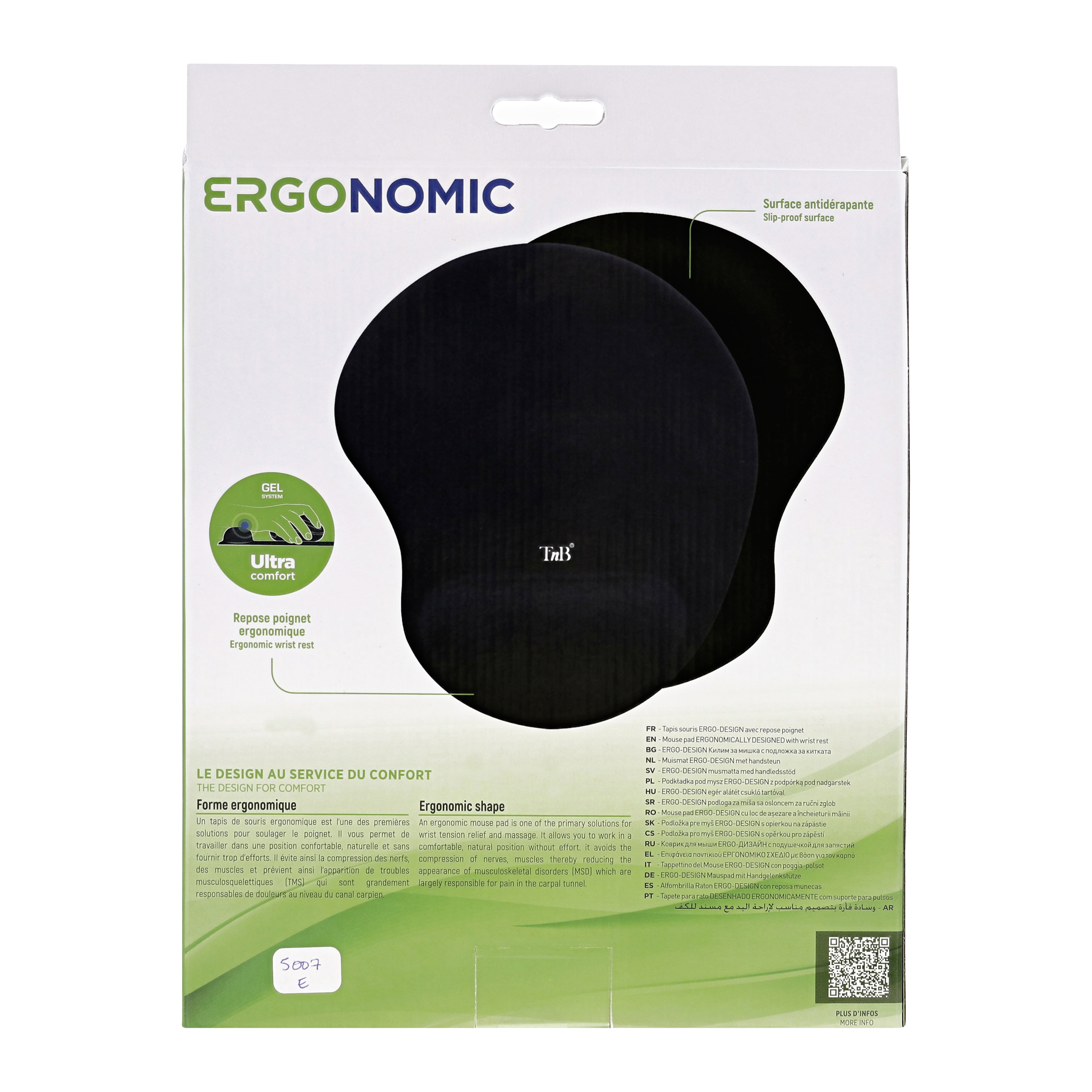 Tapis de souris ergonomique avec repose-poignet bleu5