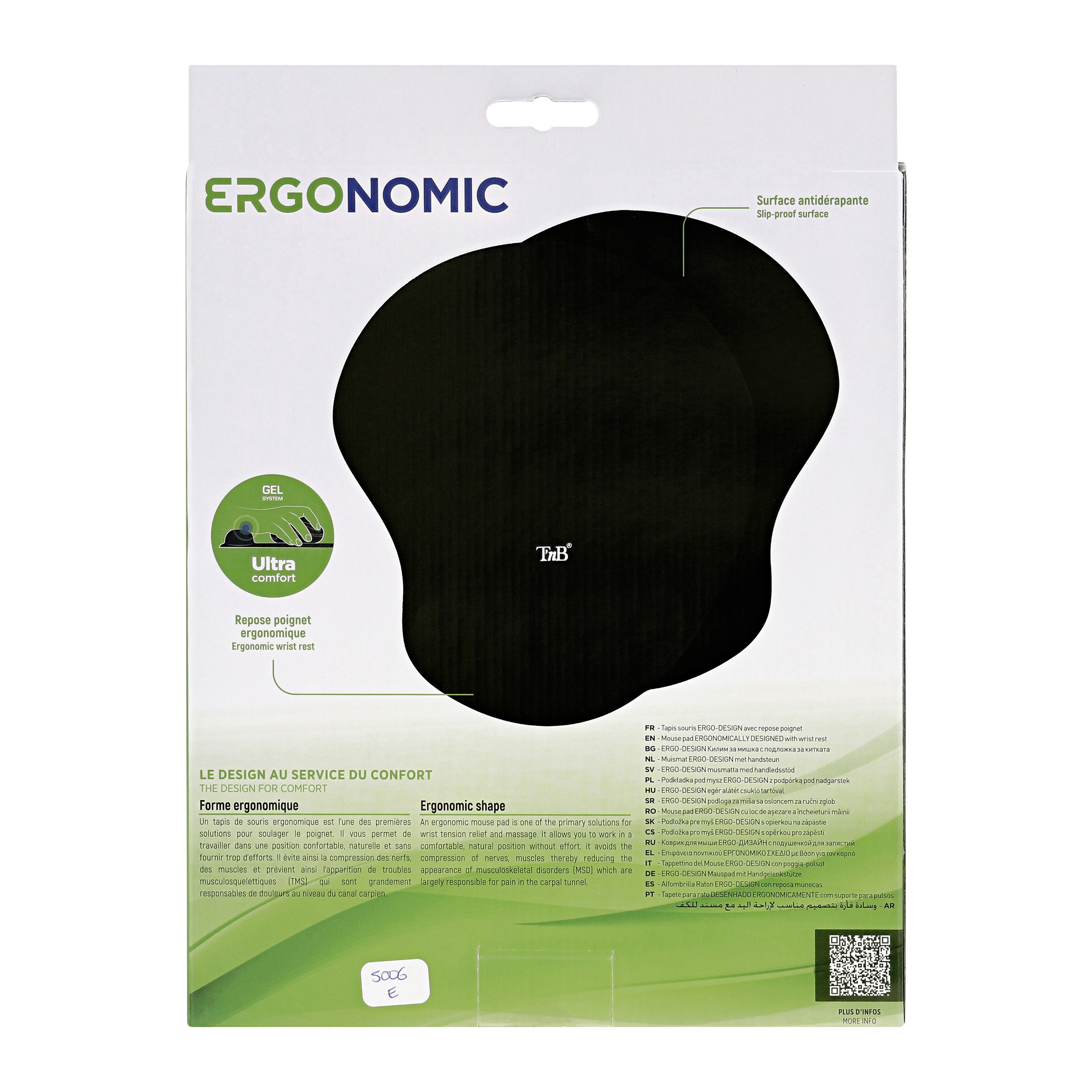 Tapis de souris ergonomique avec repose-poignet noir6