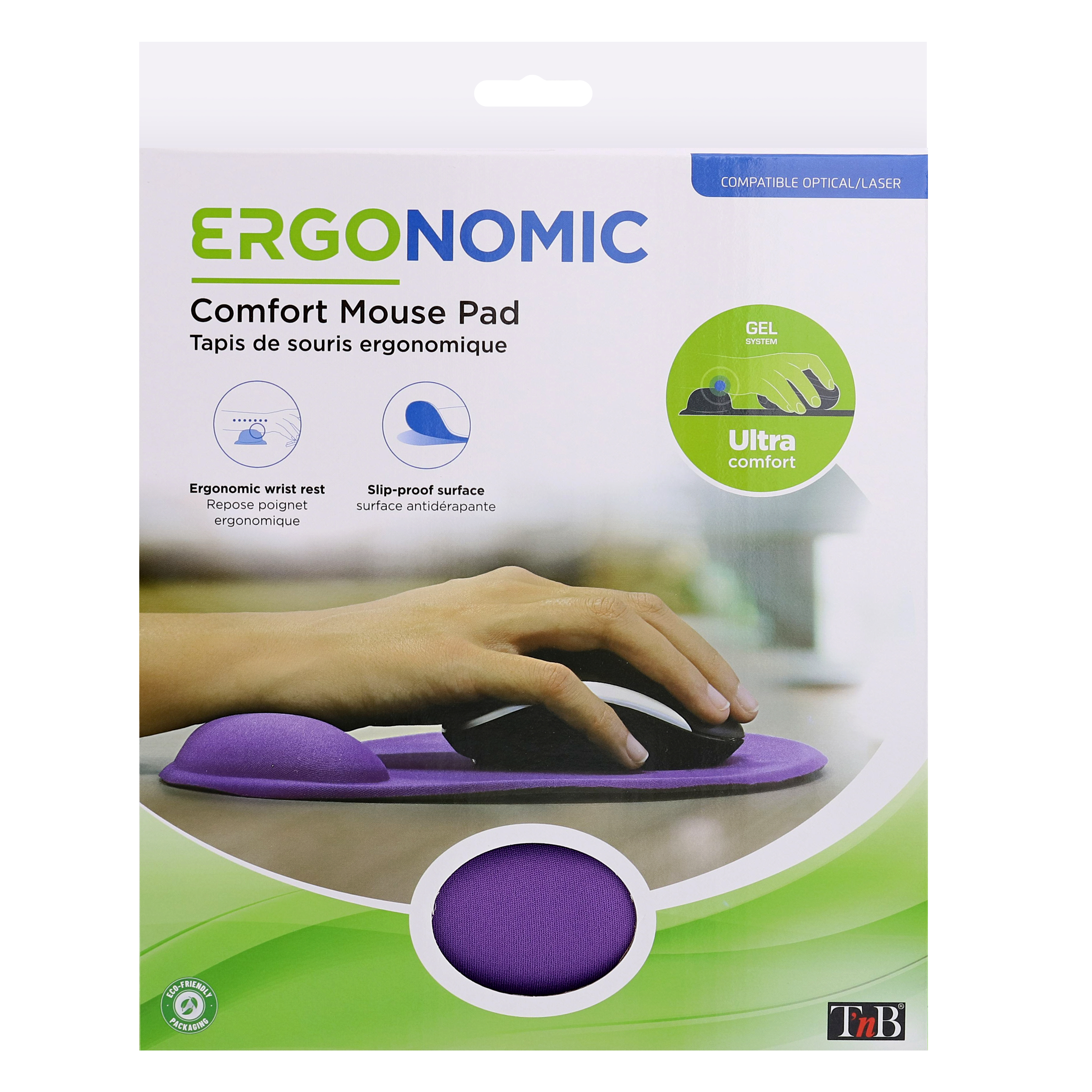 Tapis de souris ergonomique avec repose-poignet violet3