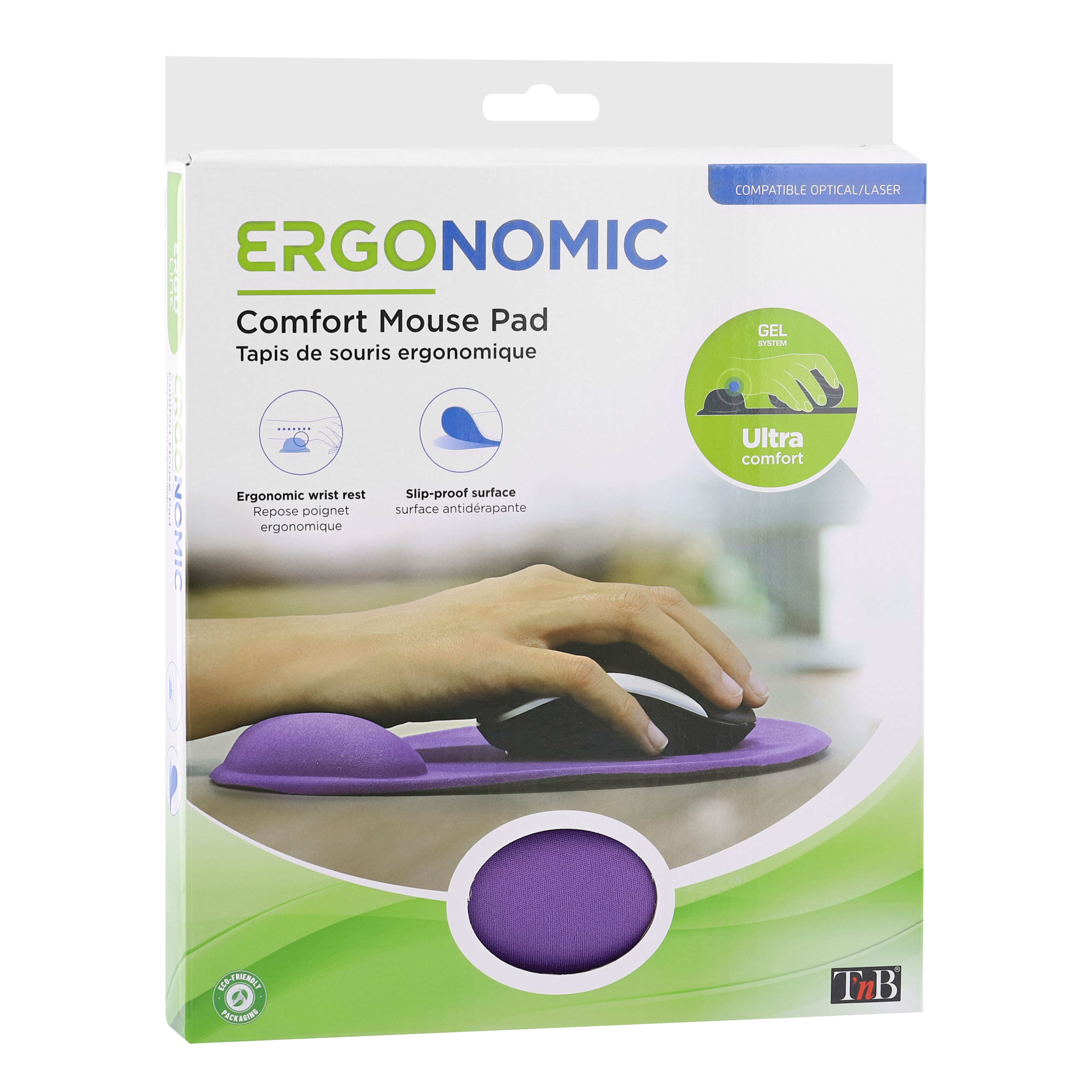 Tapis de souris ergonomique avec repose-poignet violet4