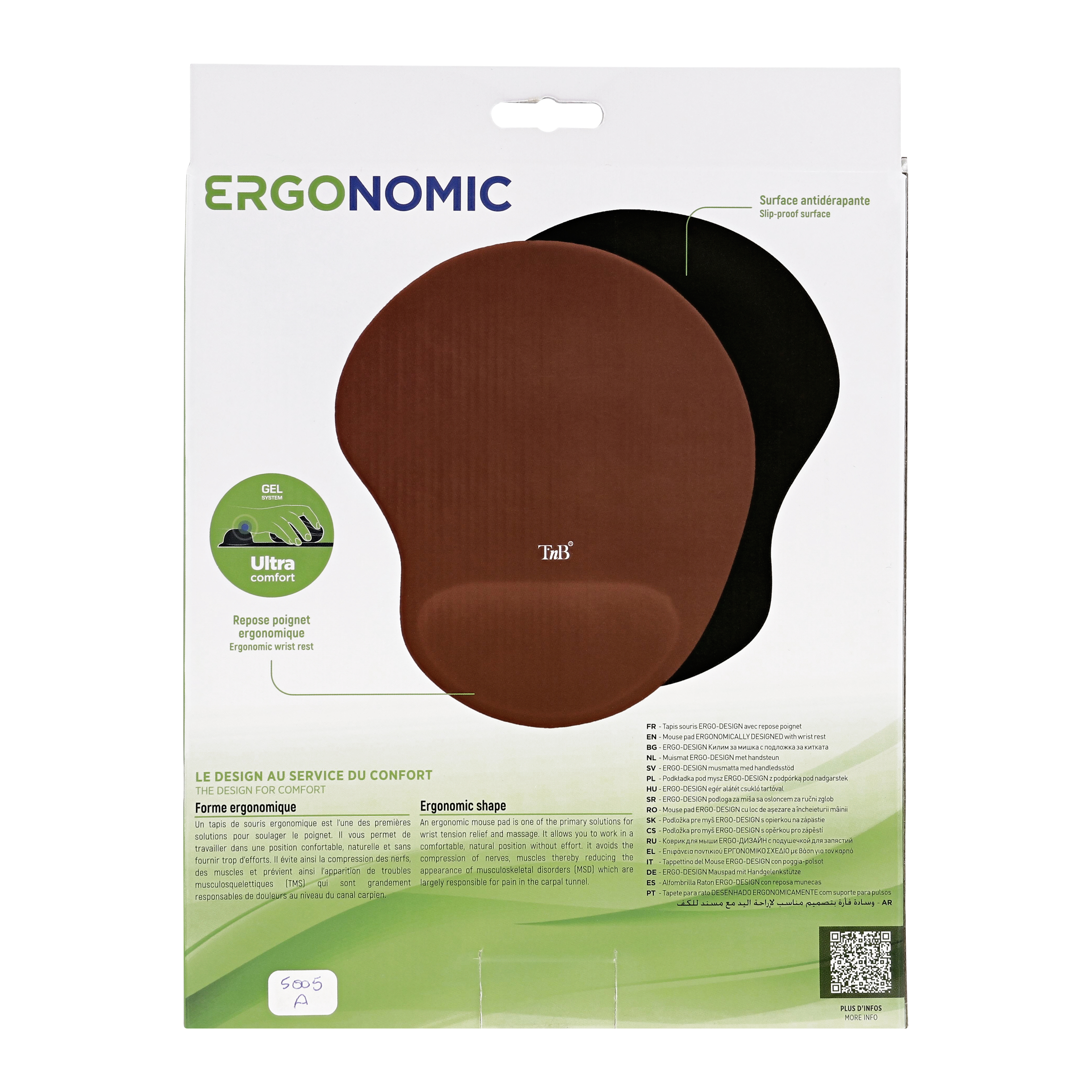 Tapis de souris ergonomique avec repose-poignet rouge5