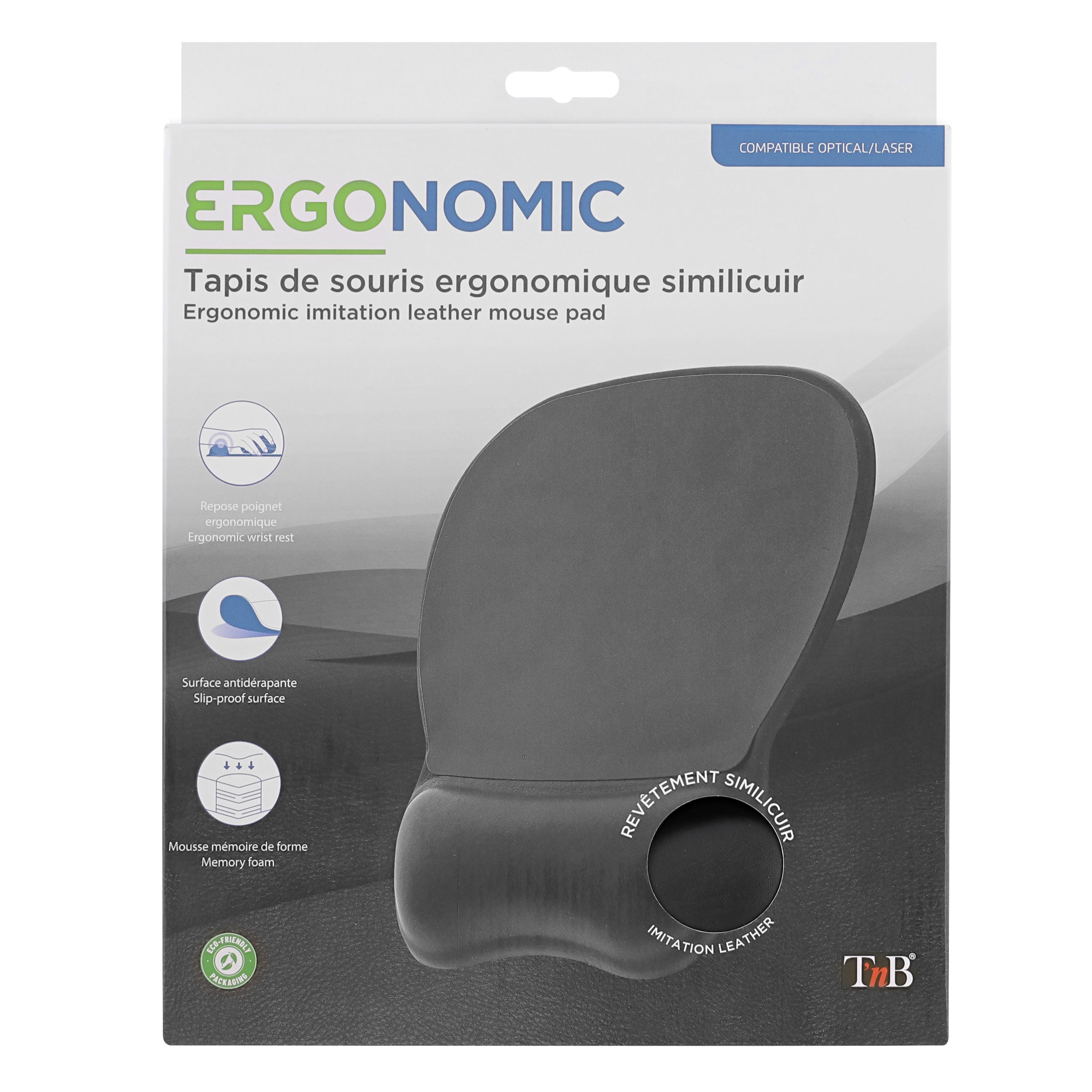 Tapis de souris ergonomique en similicuir4