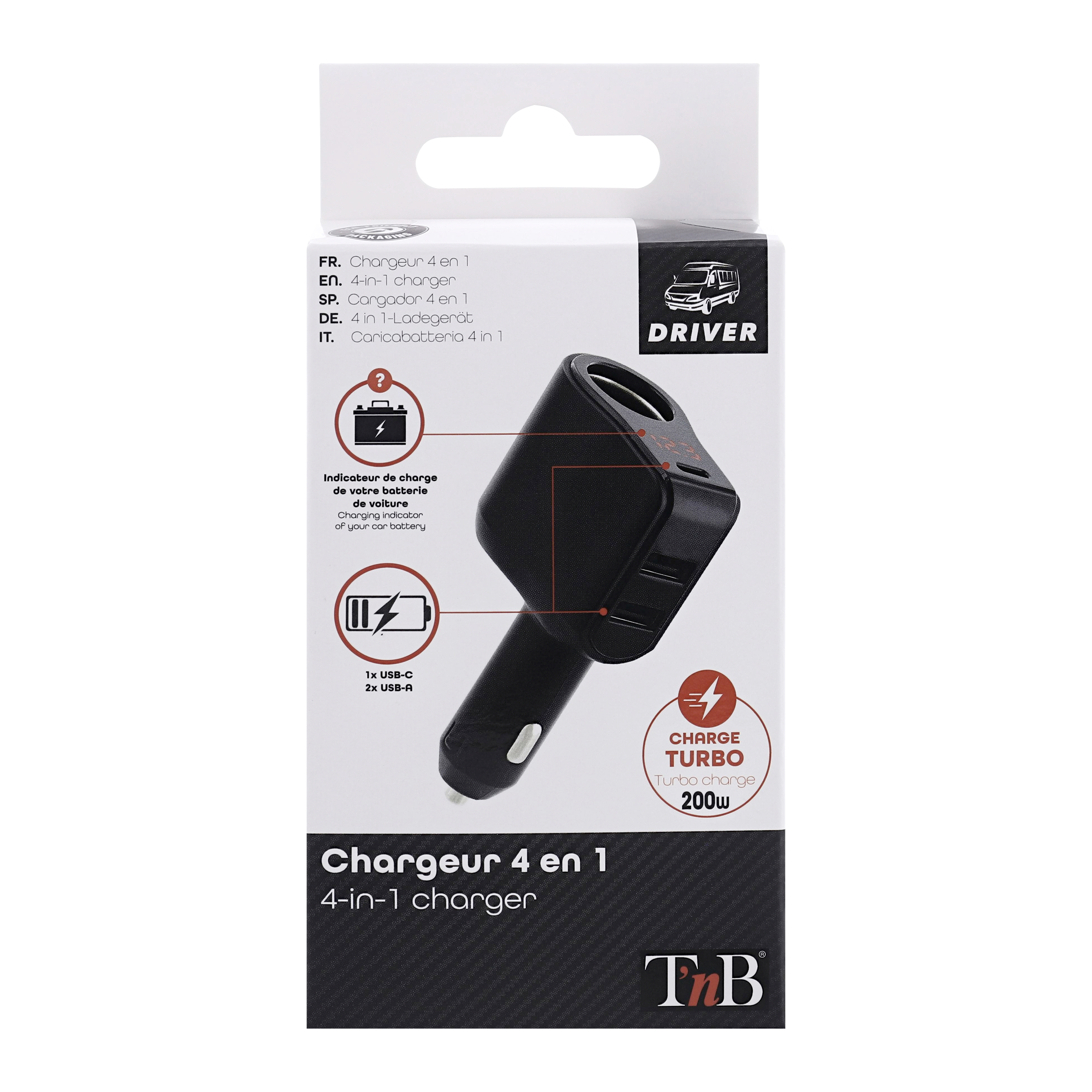 Chargeur allume-cigare 2xUSB-A + USB-C + prise allume-cigares8