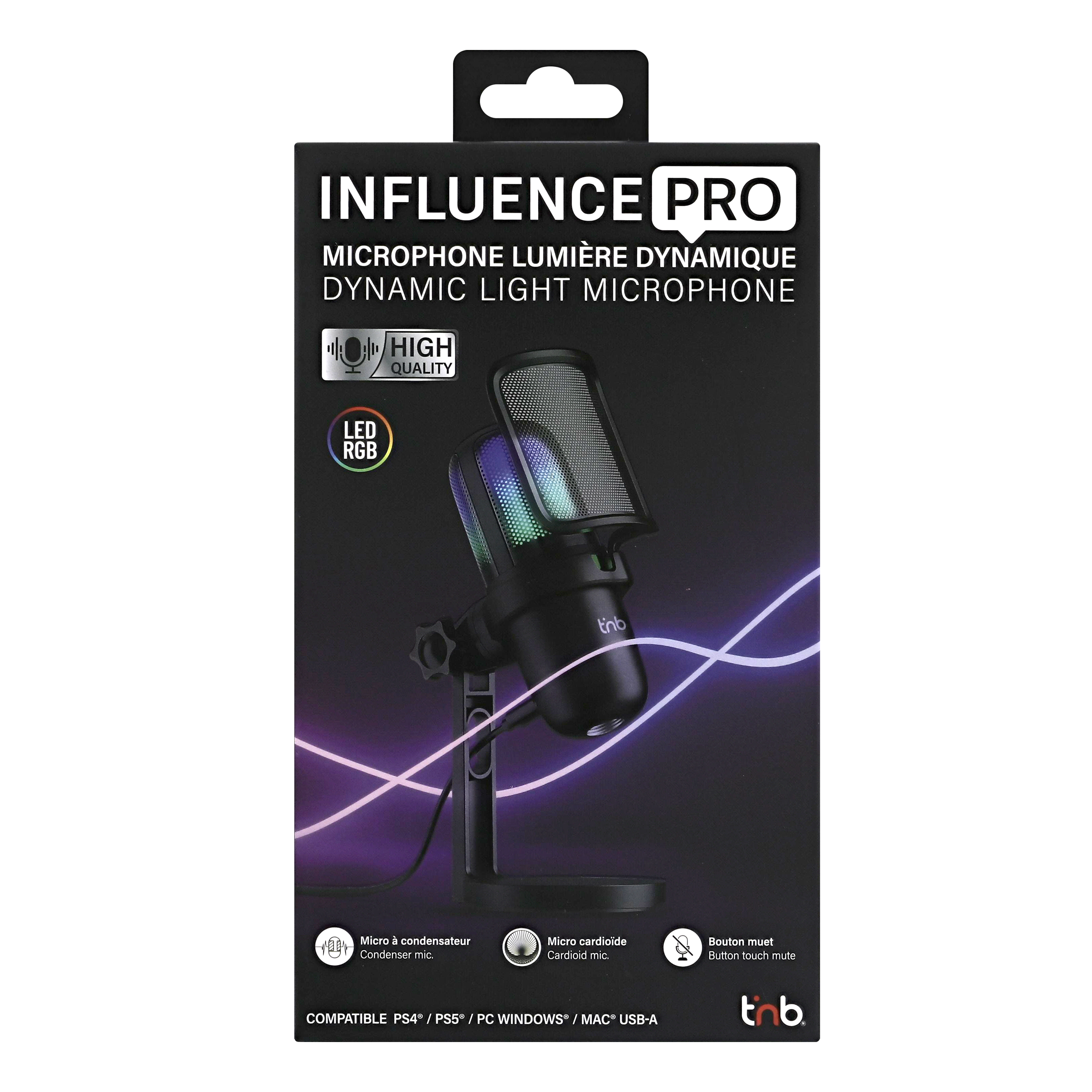 Microphone avec illumination LED en couleur - INFLUENCE PRO4